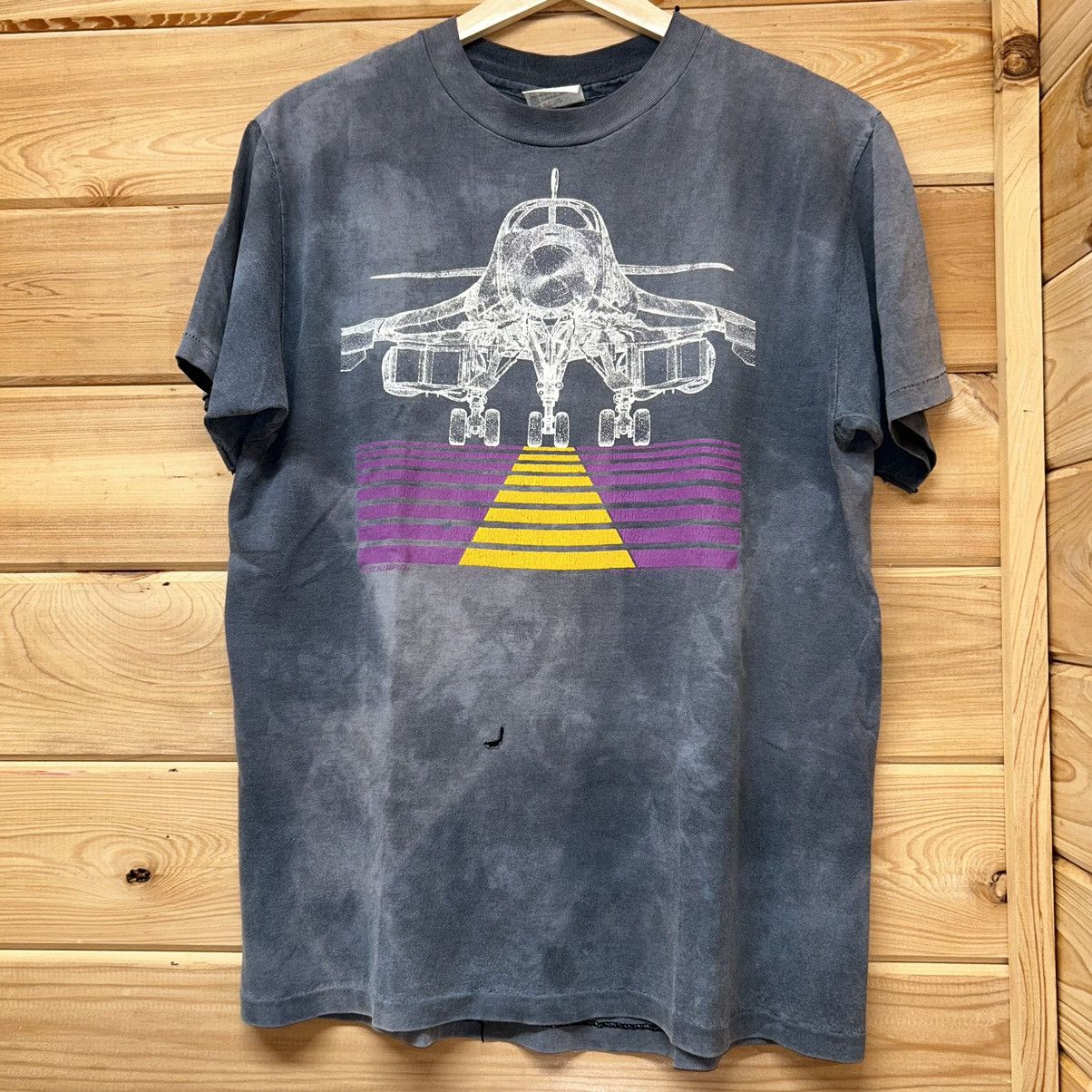 Vintage Vintage 1980s B-1B Military Bomber Jet Faded Graphic T Shirt Size US L / EU 52-54 / 3 - 1 Thumbnail