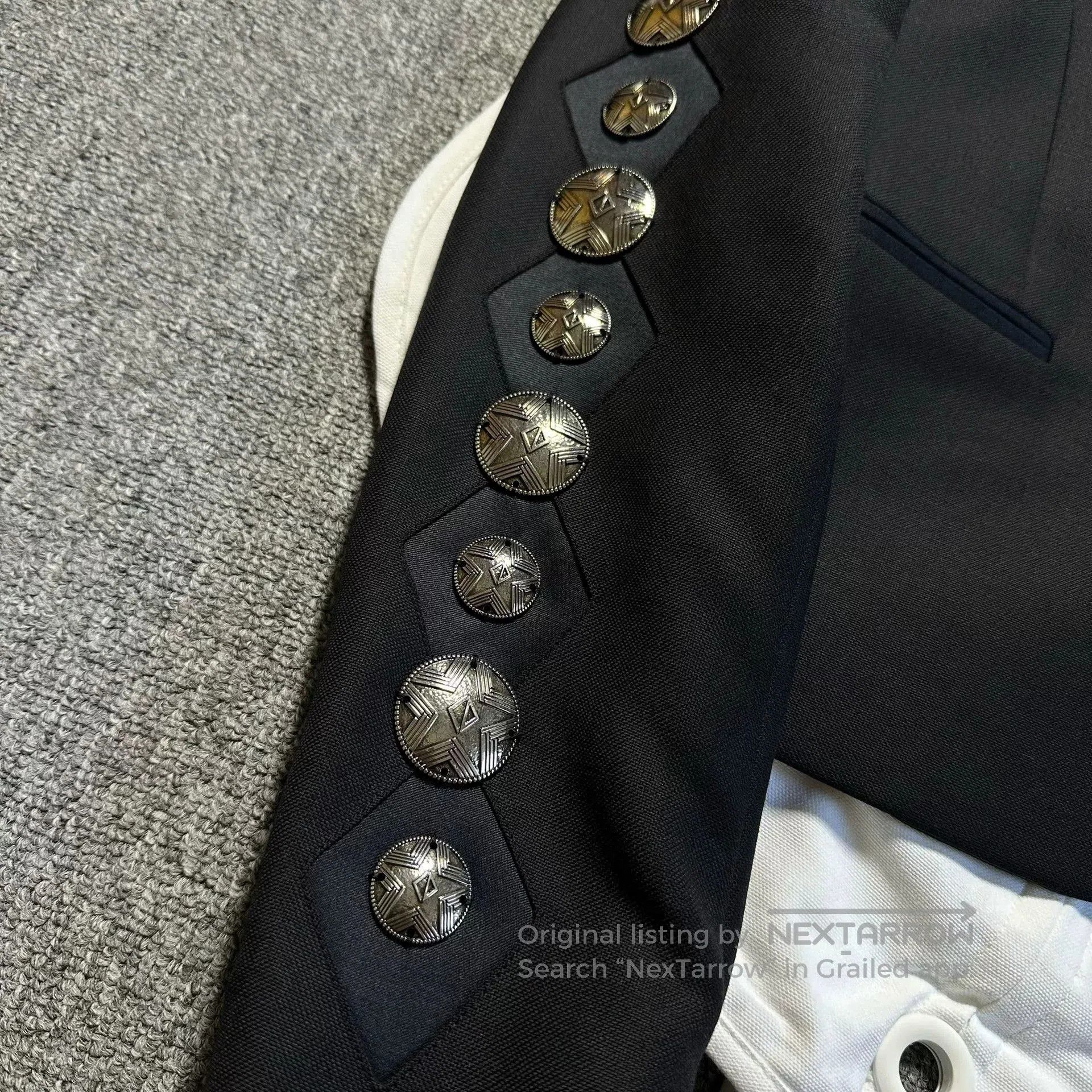 Dior dior black collar suit jacket with buttons. Size US L / EU 52-54 / 3 - 2 Thumbnail
