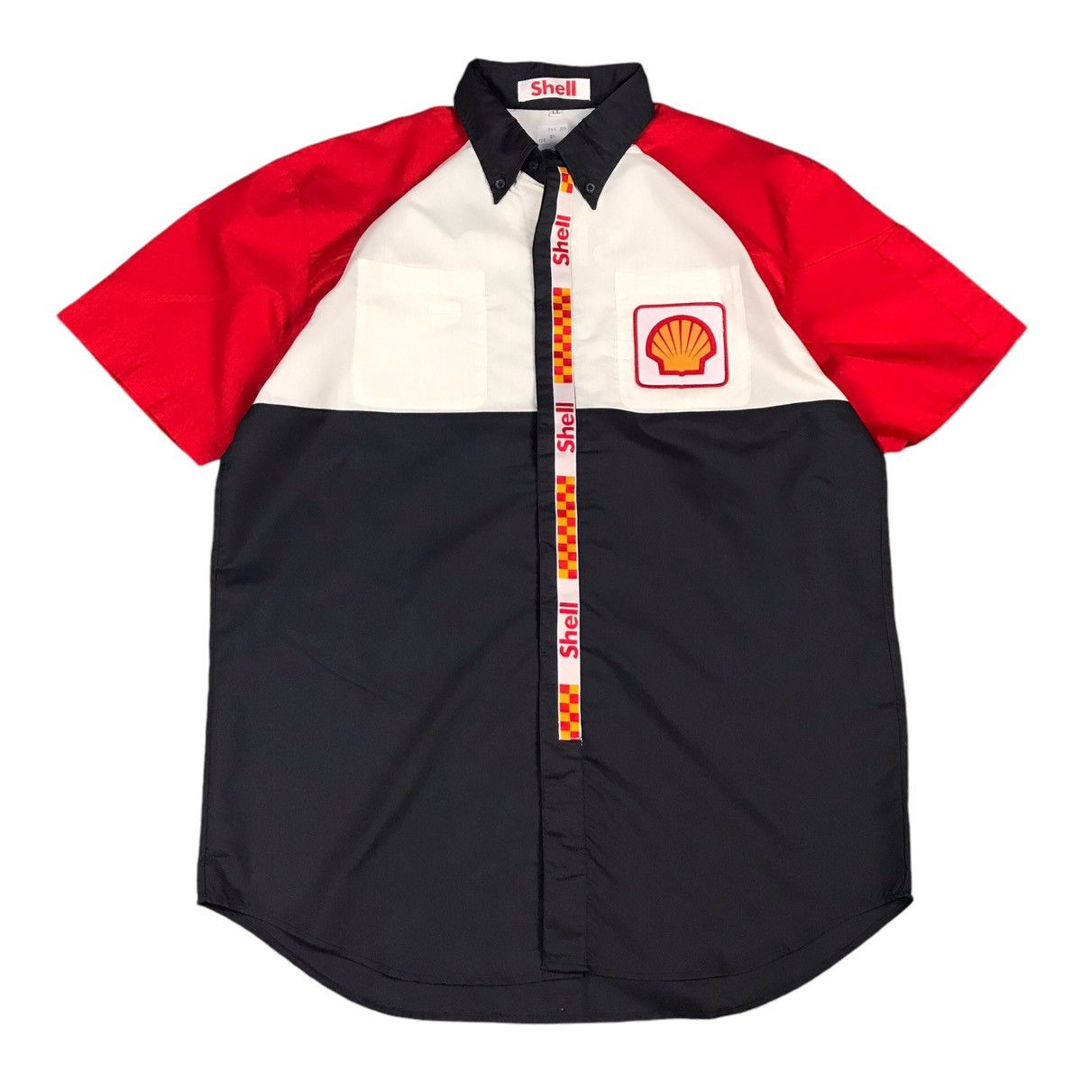Japanese Brand Y2K SHELL HELIX OIL BRAND JAPAN STYLE DESIGN BUTTON SHIRT Size US L / EU 52-54 / 3 - 1 Thumbnail