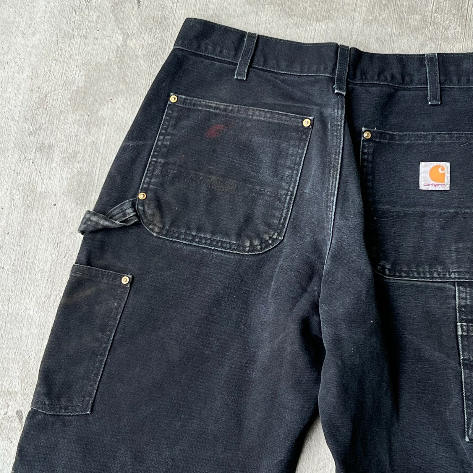 Carhartt × Vintage Carhartt faded black double knee work wear carpenter pants Size US 31 - 8 Thumbnail