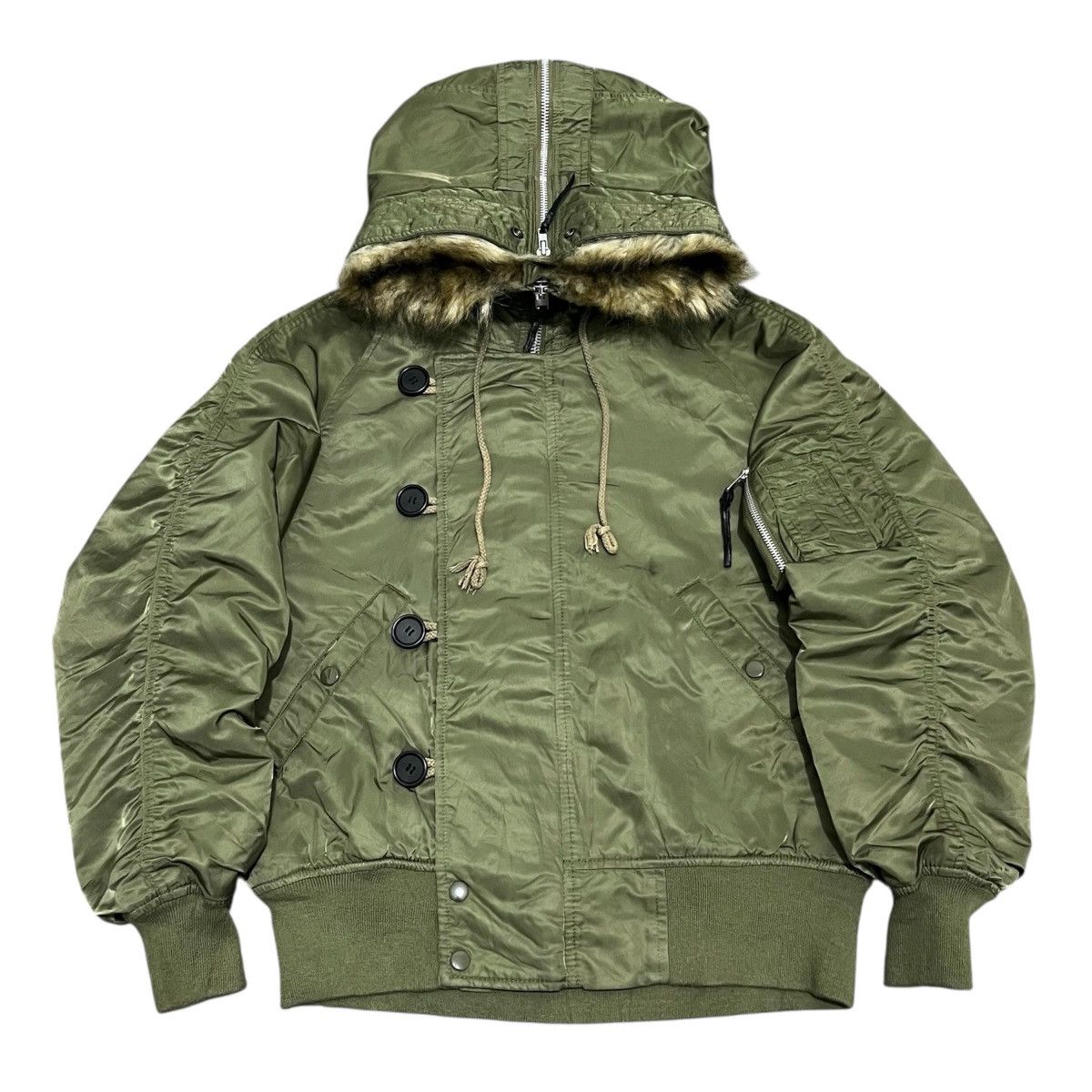 Alpha Industries Jeanasis Alternative Alpha Industries N2B Fur Bomber Jacket Size US XL / EU 56 / 4 - 4 Thumbnail