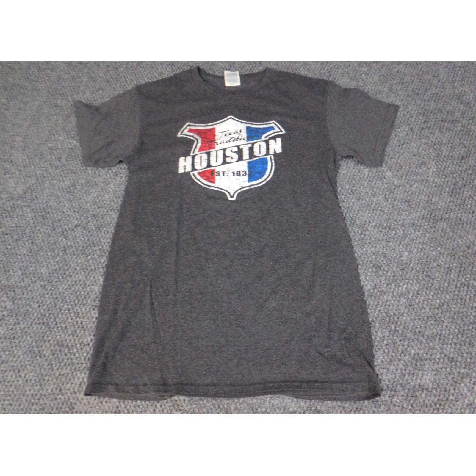 Delta Delta Houston Texas Mens Shirt S Gray Graphic States America Short Sleeve Crew Neck T-Shirt Dog Logo Regular Cotton Blend Polyester All Seasons Size US S / EU 44-46 / 1 - 4 Thumbnail