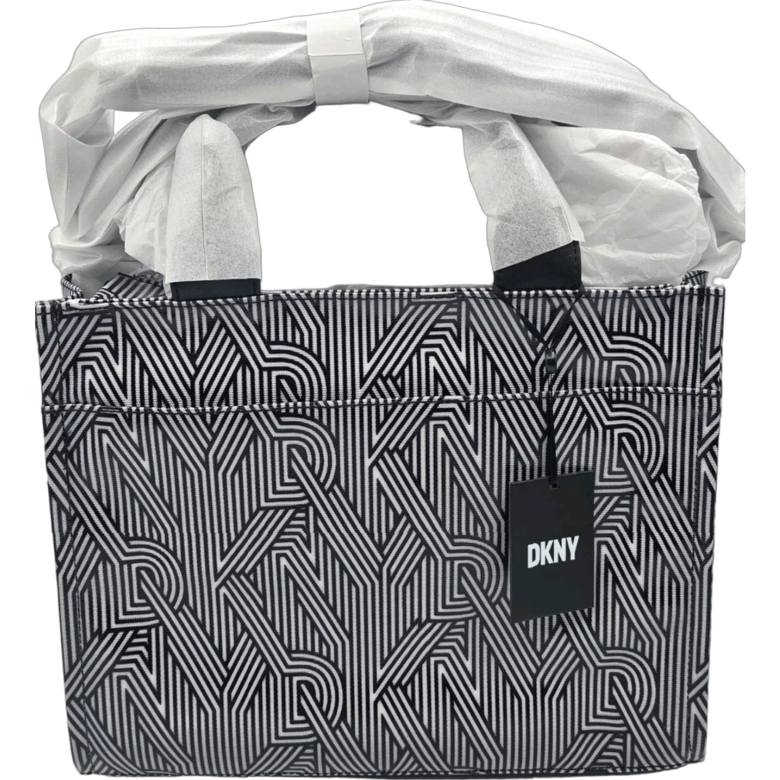 DKNY DKNY Hadlee Medium Tote Bag - Black Canvas - Adjustable Strap - Designer Logo - Womens Size ONE SIZE - 1 Thumbnail
