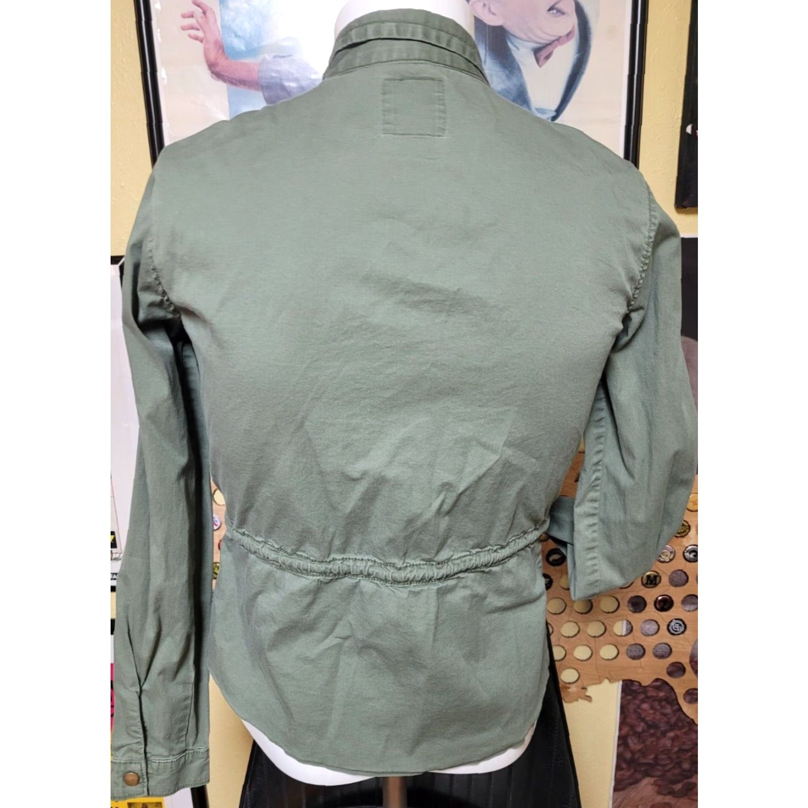 Vintage Mudd Women's Jacket Military Style Full Zip Jrs Small Green Cotton Blend Pockets Casual Size S / US 4 / IT 40 - 2 Thumbnail