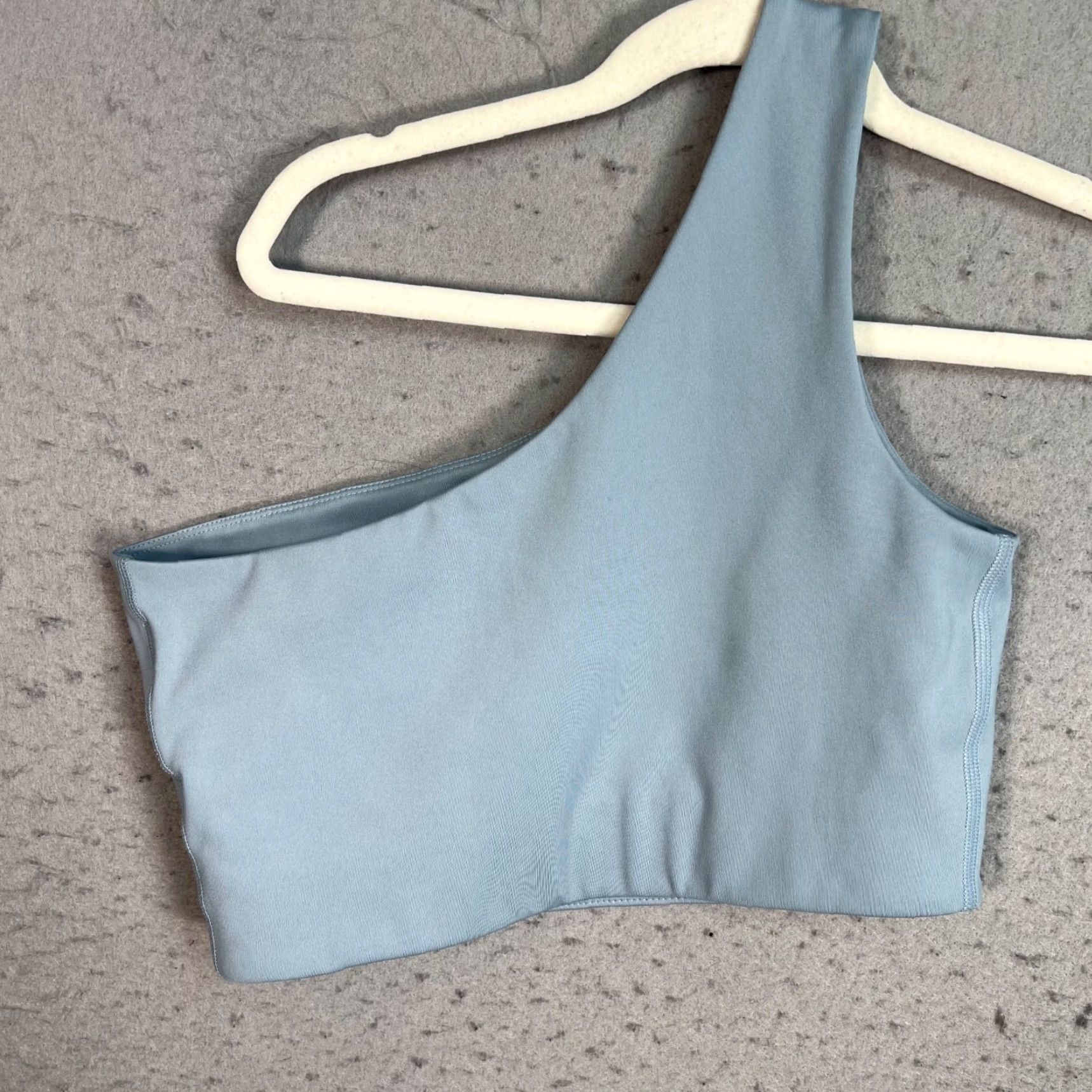 Girlfriend Collective Girlfriend Collective Womens Size Small Light Blue One-Shoulder Crop Tank Top Sleeveless Cropped Summer Casual Size S / US 4 / IT 40 - 2 Thumbnail