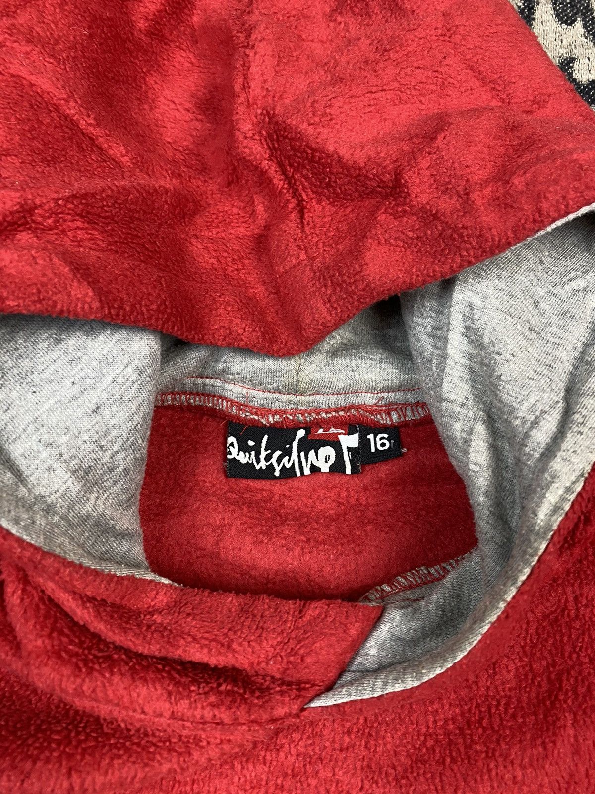 Billabong × Quiksilver Vintage 00s Quiksilver Big Logo Red Fleece Hoodie Y2K Size US L / EU 52-54 / 3 - 5 Thumbnail