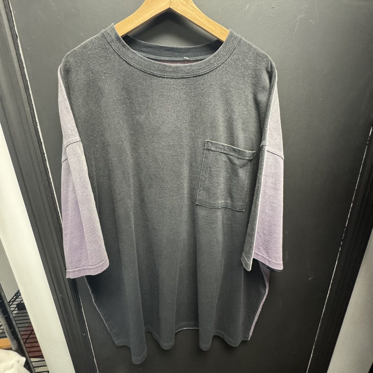 Kapital Jersey 2Tones Bones Big Pocket T-Shirt Black/Purple