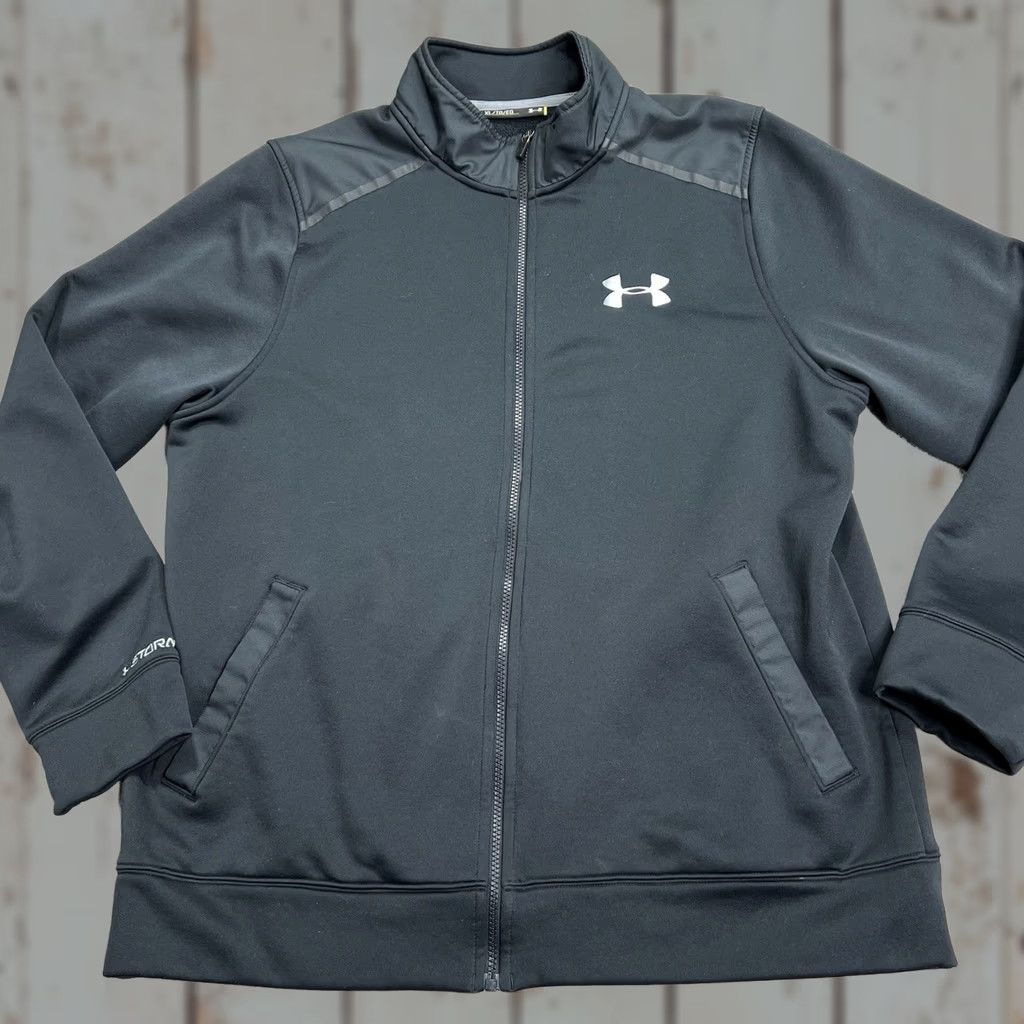 Under Armour Under Armour Jacket Mens XL Black Full Zip Track Athletic Loose Fit Gym Training Size US XL / EU 56 / 4 - 1 Thumbnail