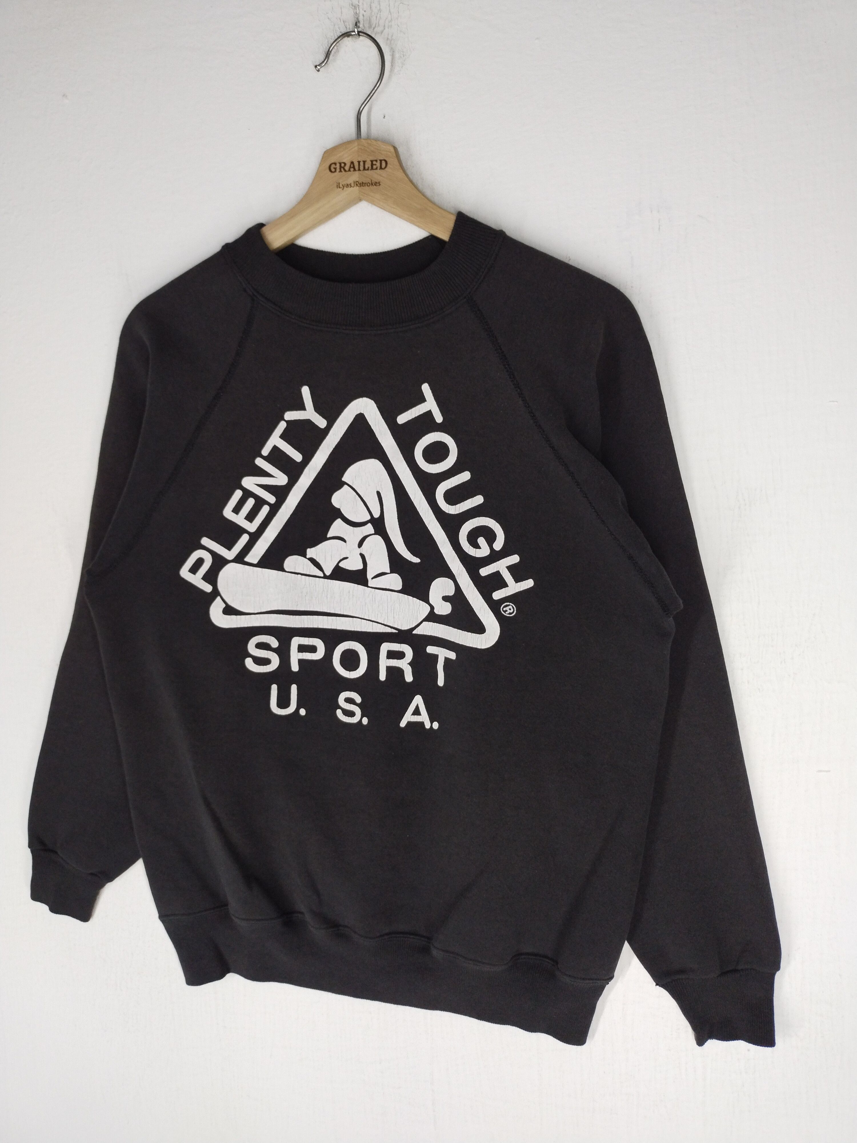 Vintage Vintage 90's Plenty Tough Sport USA Big Logo Sweatshirt Size US M / EU 48-50 / 2 - 2 Thumbnail
