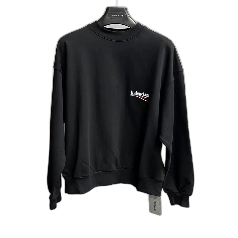 Balenciaga Balenciaga Black Logo Embroidered Long Sleeve Sweatshirt Size US XS / EU 42 / 0 - 1 Thumbnail