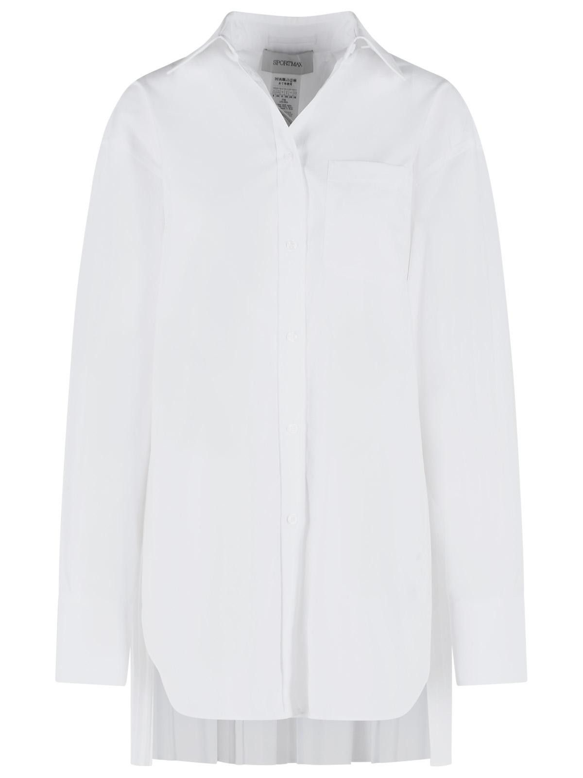 Sportmax SPORTMAX 'Nespolo' White Cotton Blend Shirt Dress Size S / US 4 / IT 40 - 1 Thumbnail