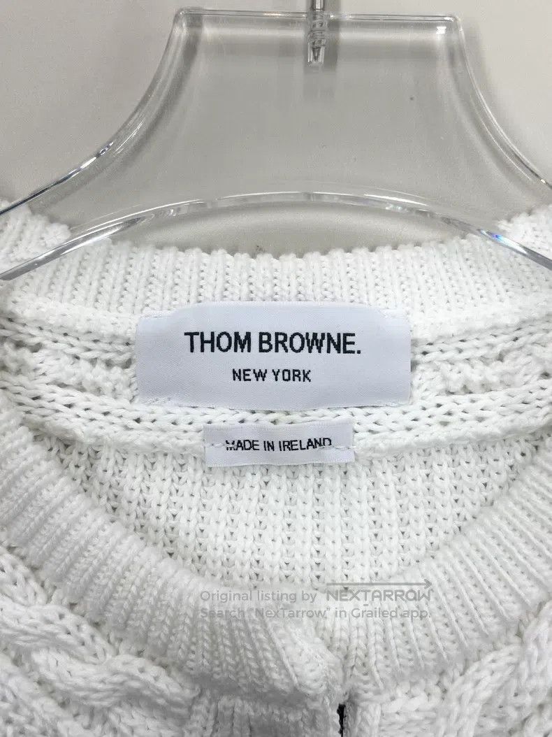 Thom Browne Thom Browne White classic four-striped single-breasted kni Size XS / US 0-2 / IT 36-38 - 3 Thumbnail
