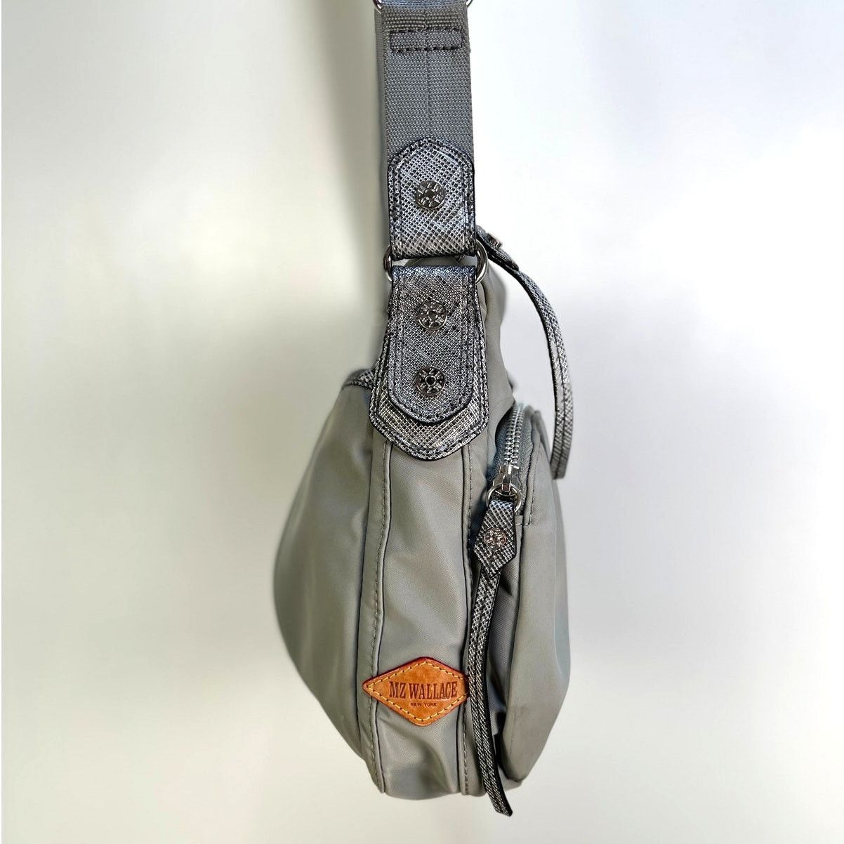Other MZ Wallace Dawn Paige Crossbody Bag Gray Nylon Size ONE SIZE - 5 Thumbnail
