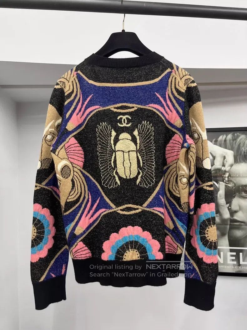 Chanel Chanel Egypt series Beetle cashmere sweater Size XS / US 0-2 / IT 36-38 - 3 Thumbnail