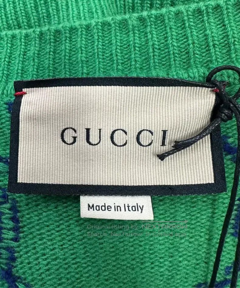 Gucci Gucci Green double G full-print knitted cardigan jacket Size L / US 10 / IT 46 - 3 Thumbnail