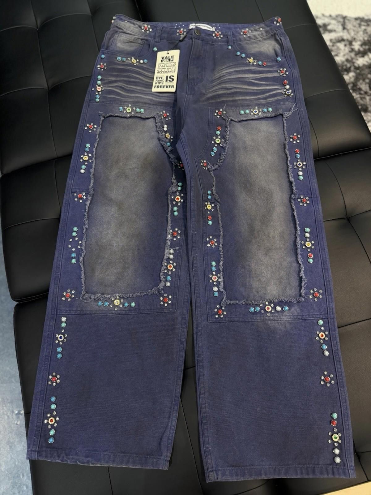 Vale Valley Baggy Denim Blue Jeans Size 30 (NEW) Authentic Pants Size US 30 / EU 46 - 2 Thumbnail