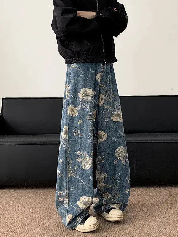 Japanese Brand Retro straight leg loose wide leg jeans Size US 32 / EU 48 - 2 Thumbnail