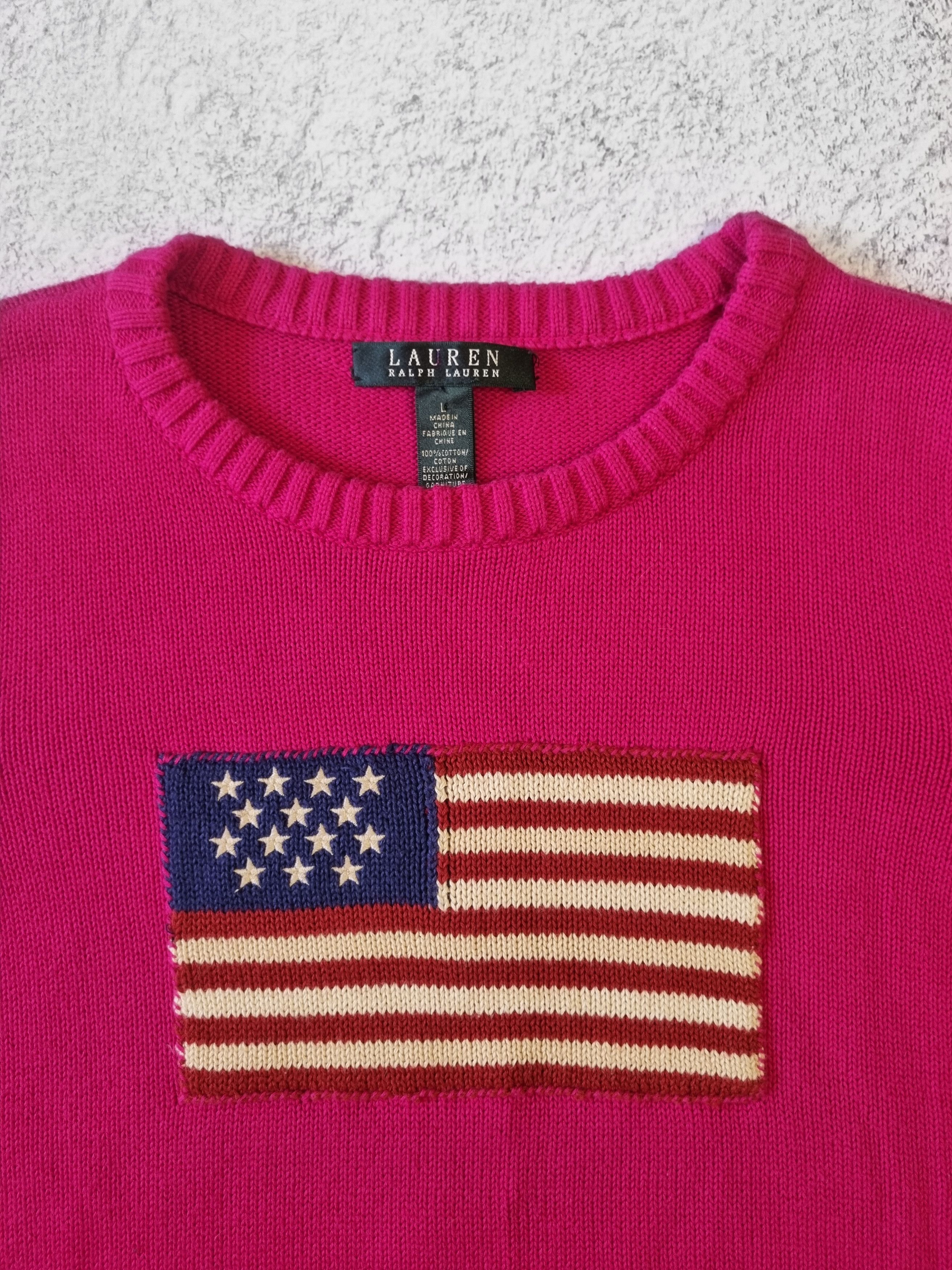 Ralph Lauren Vintage Ralph Lauren USA Flag Sweater Sweatshirt Size L / US 10 / IT 46 - 3 Thumbnail