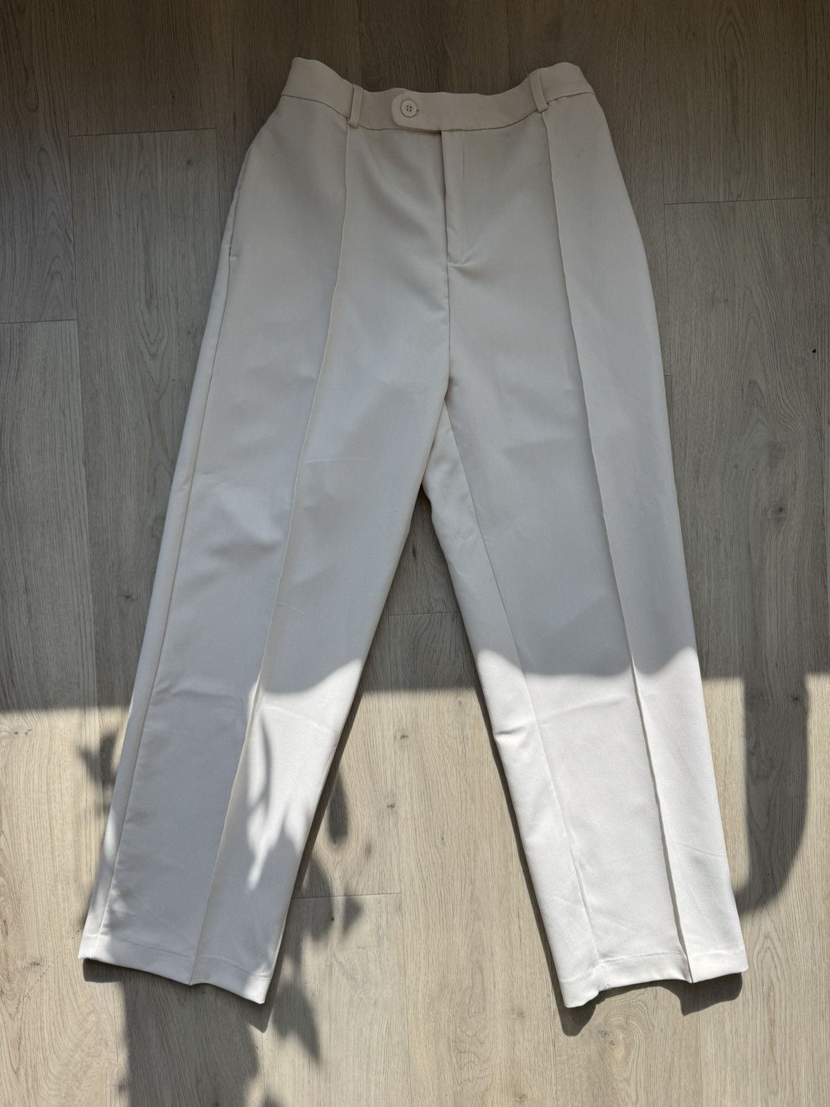 about:blank Men’s Pleated Trousers- Off White