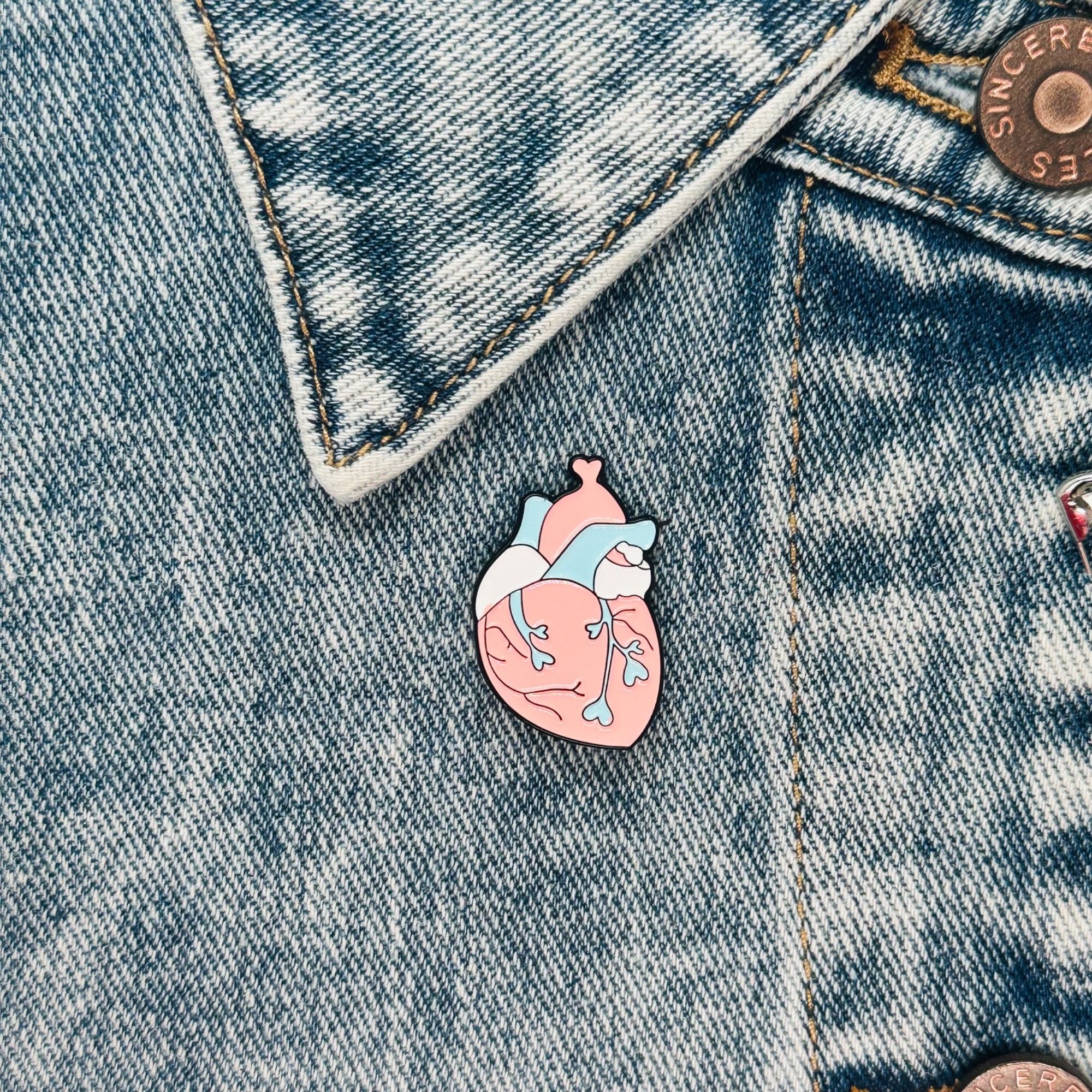 Other Anatomical Human Heart Shape Pride Enamel Pin Brooch Pink B Size ONE SIZE - 1 Thumbnail