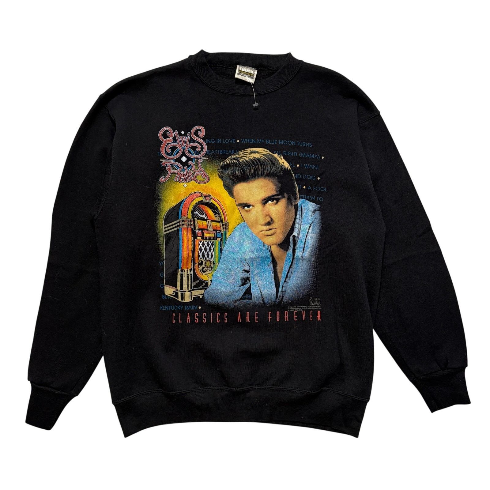 Tultex VTG 90's Elvis Presley Crewneck Pullover Sweatshirt Black L Size US L / EU 52-54 / 3 - 1 Thumbnail