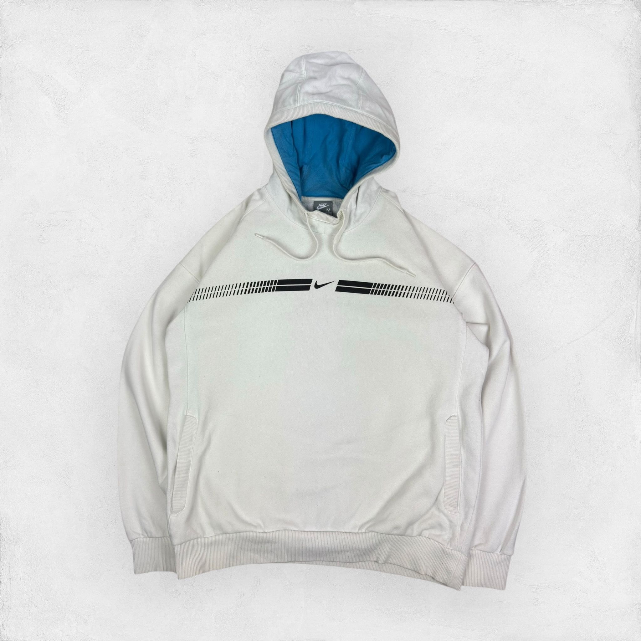 Nike Nike Men's White Middle Swoosh Pullover Fleece Hoodie Medium Size US M / EU 48-50 / 2 - 3 Thumbnail