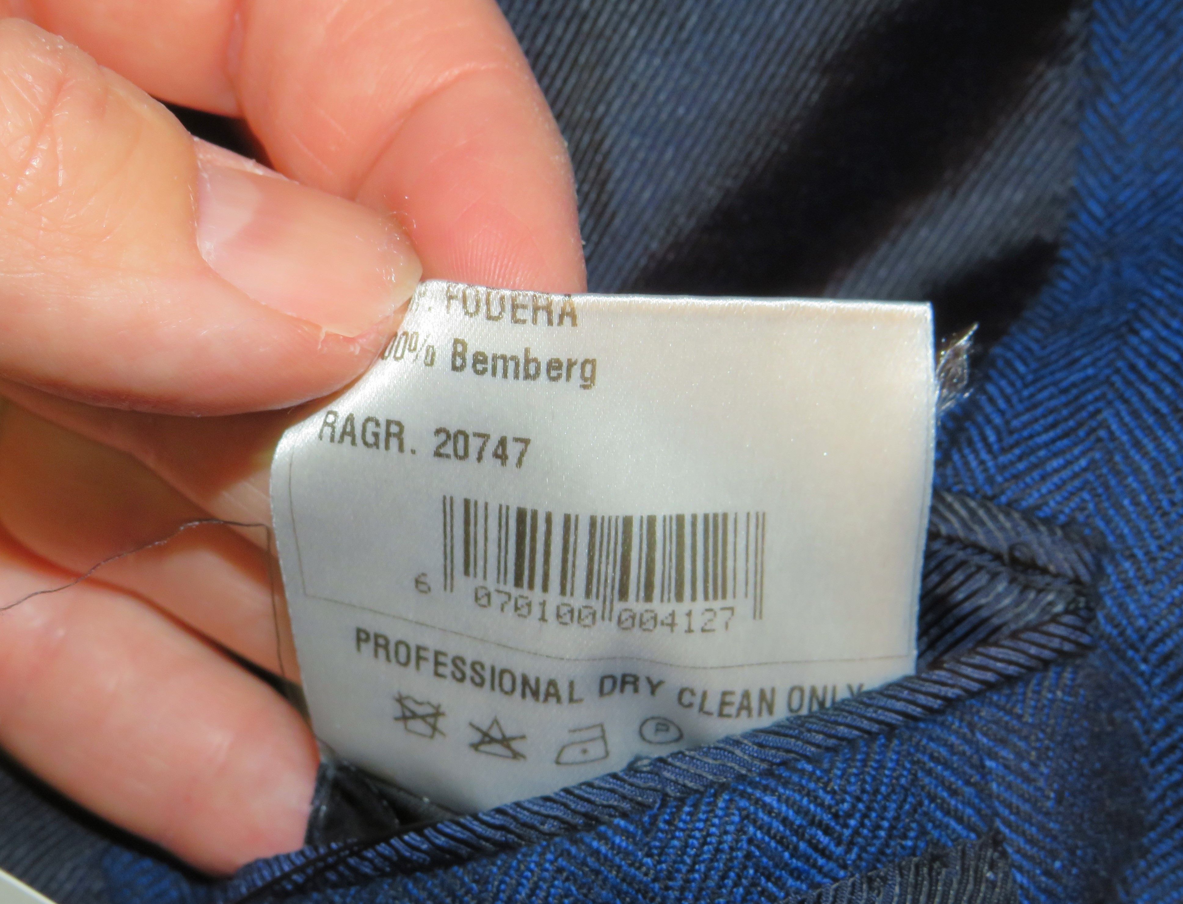 Cesare Attolini 100% Cashmere Blue Herringbone Three Button Sport Coat 46R Size 46R - 13 Thumbnail