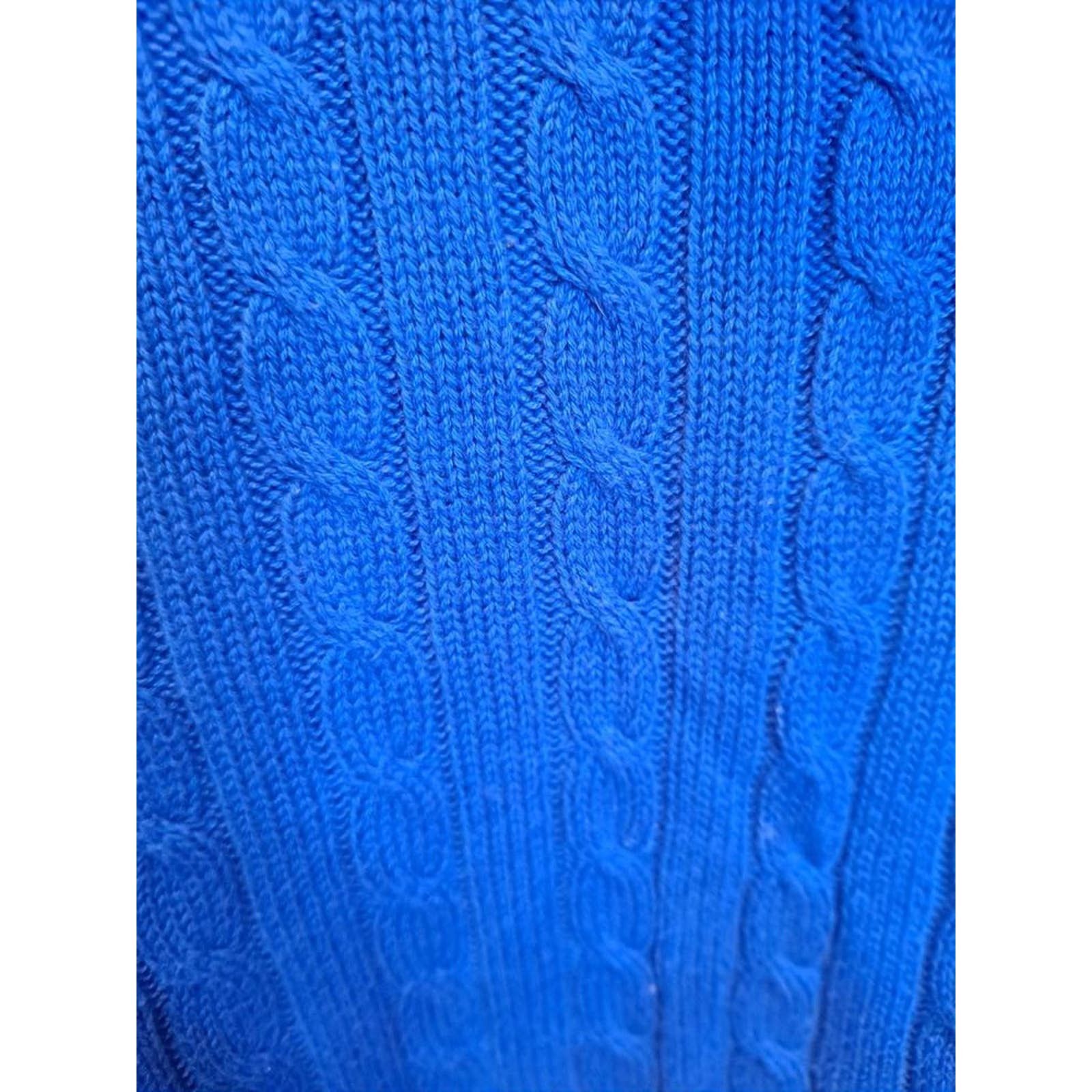 Lauren Ralph Lauren Lauren By Ralph Lauren Blue Cable Knit Cowl Neck Sweater Size L / US 10 / IT 46 - 4 Thumbnail