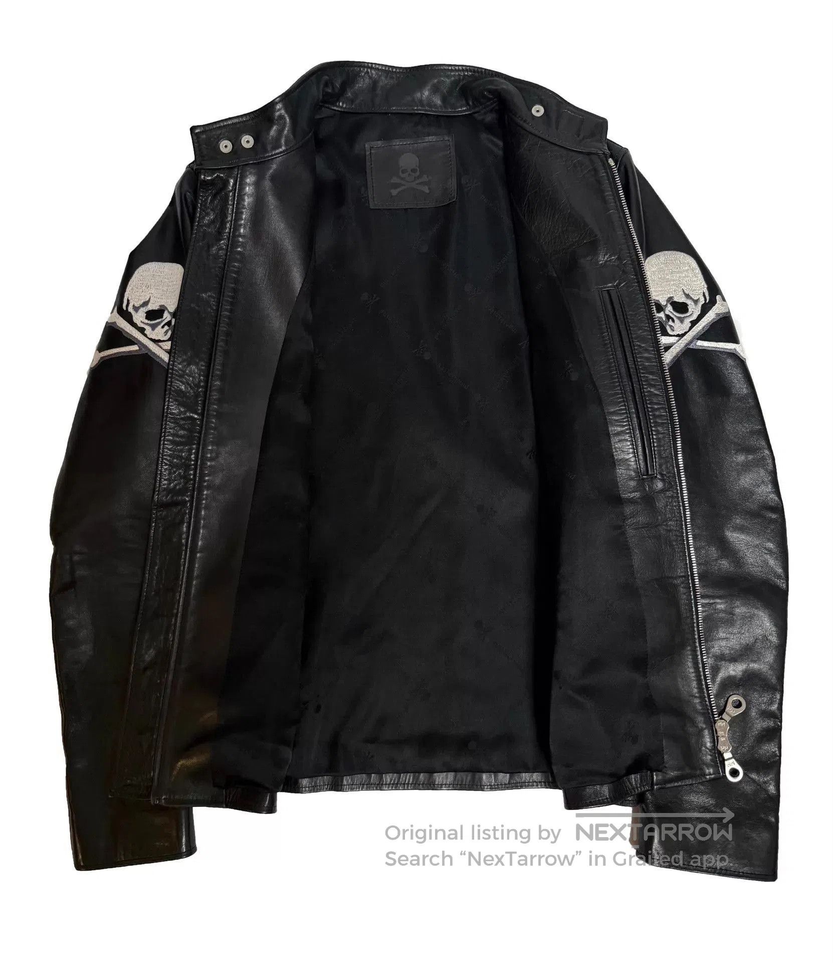 Mastermind Japan Black Leather Jacket with Skull Embroidery - M. Size US M / EU 48-50 / 2 - 3 Thumbnail
