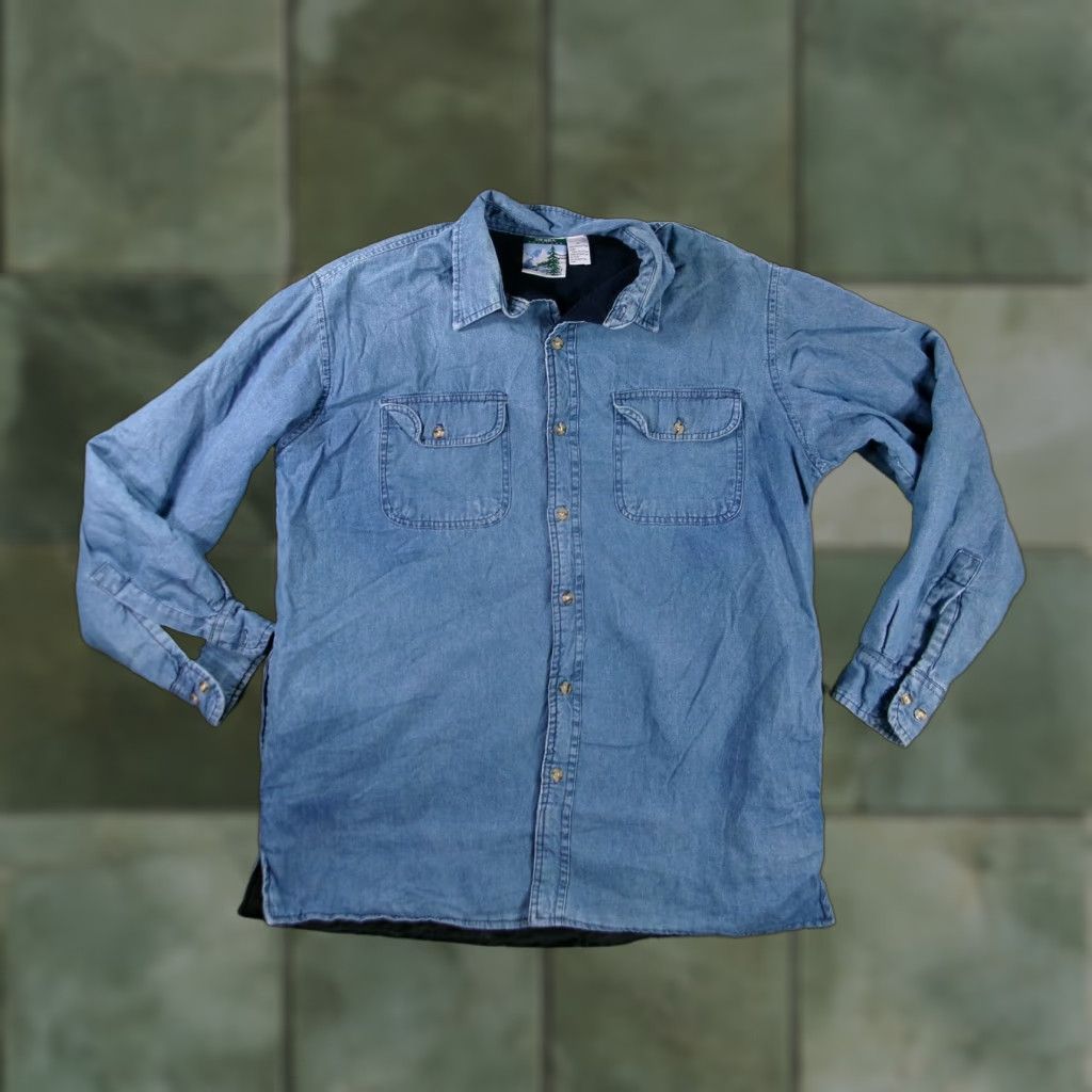Denime Sierra Outdoors Shacket Men M Blue Denim Fleece Lined Workwear Heavyweight Jacket Size US M / EU 48-50 / 2 - 1 Thumbnail