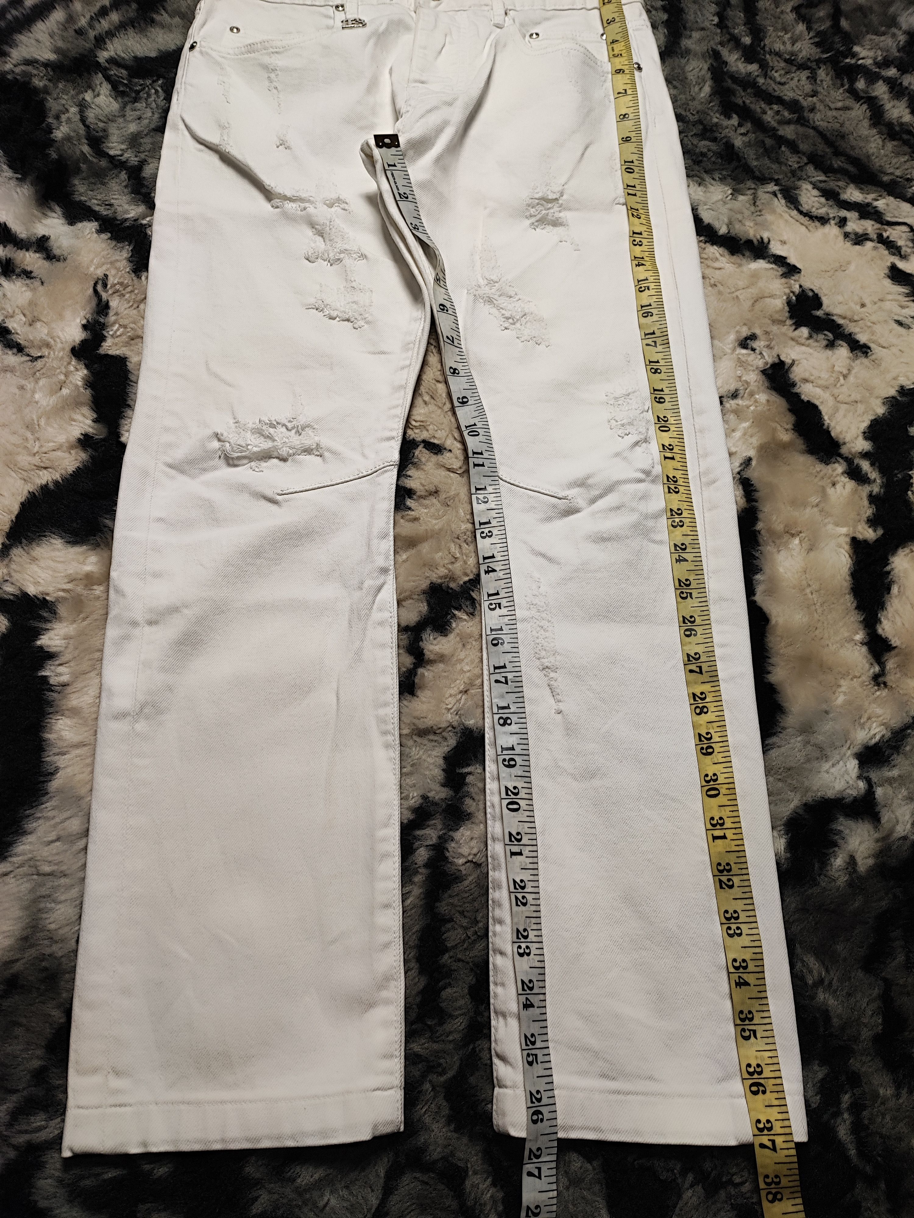 Balmain Balmain White Denim Jeans Thrashed Distressed ERD Grunge Size US 30 / EU 46 - 3 Thumbnail