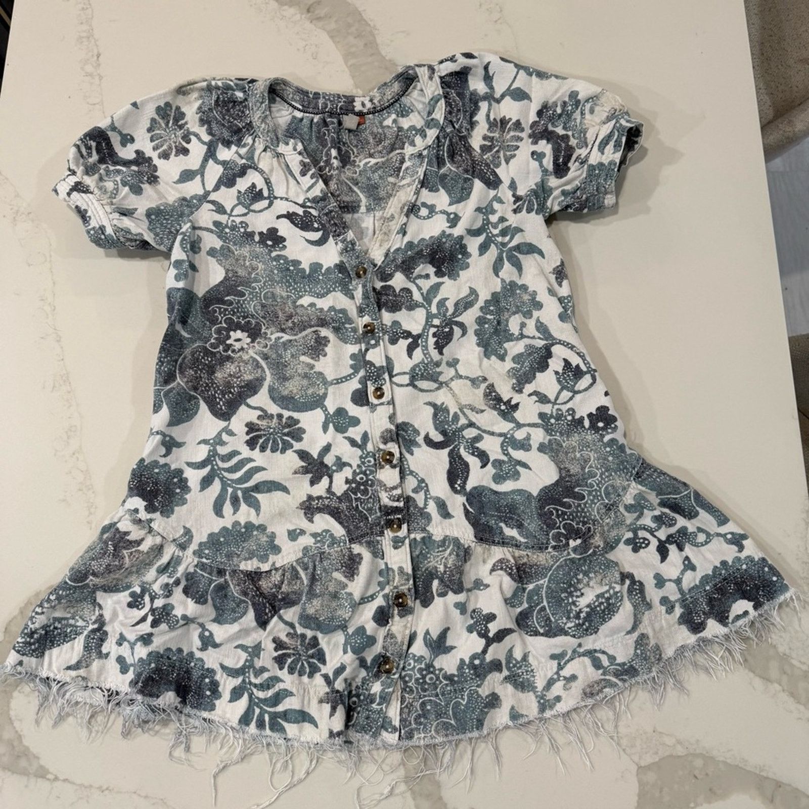 Anthropologie Anthropologie Pilcro Linen Puff Sleeve Tunic Dress Womens S Size S / US 4 / IT 40 - 5 Thumbnail