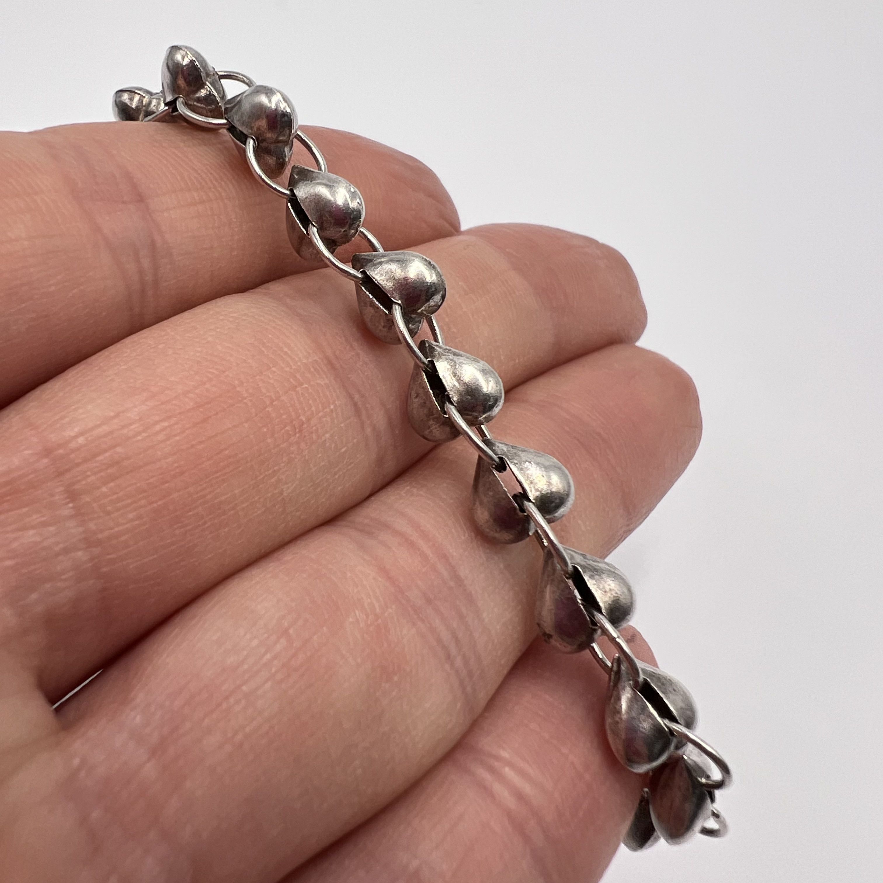 Vintage Vintage Used Bracelet Heart Sterling Silver 925 Size ONE SIZE - 7 Thumbnail