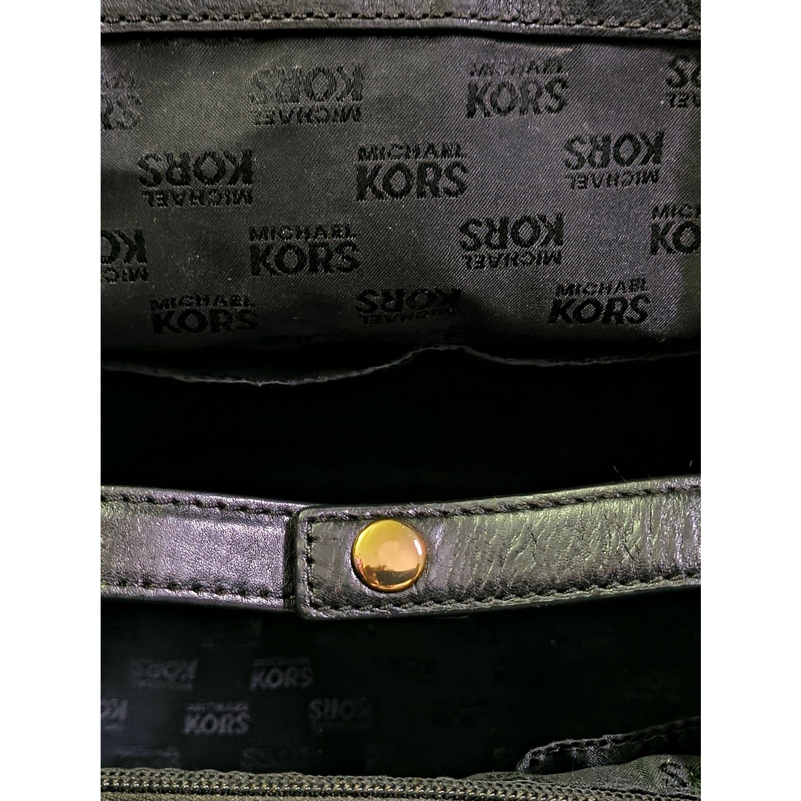 Michael Kors Michael Kors Black MK Monogram Shoulder Bag Gold Hardware Size ONE SIZE - 7 Thumbnail