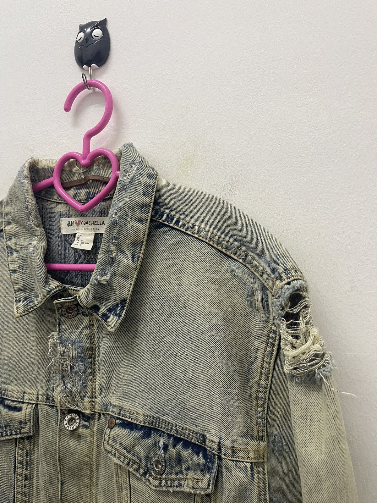 Coachella Rare COACHELLA X H&M Distressed Denim Jacket Size US L / EU 52-54 / 3 - 5 Thumbnail