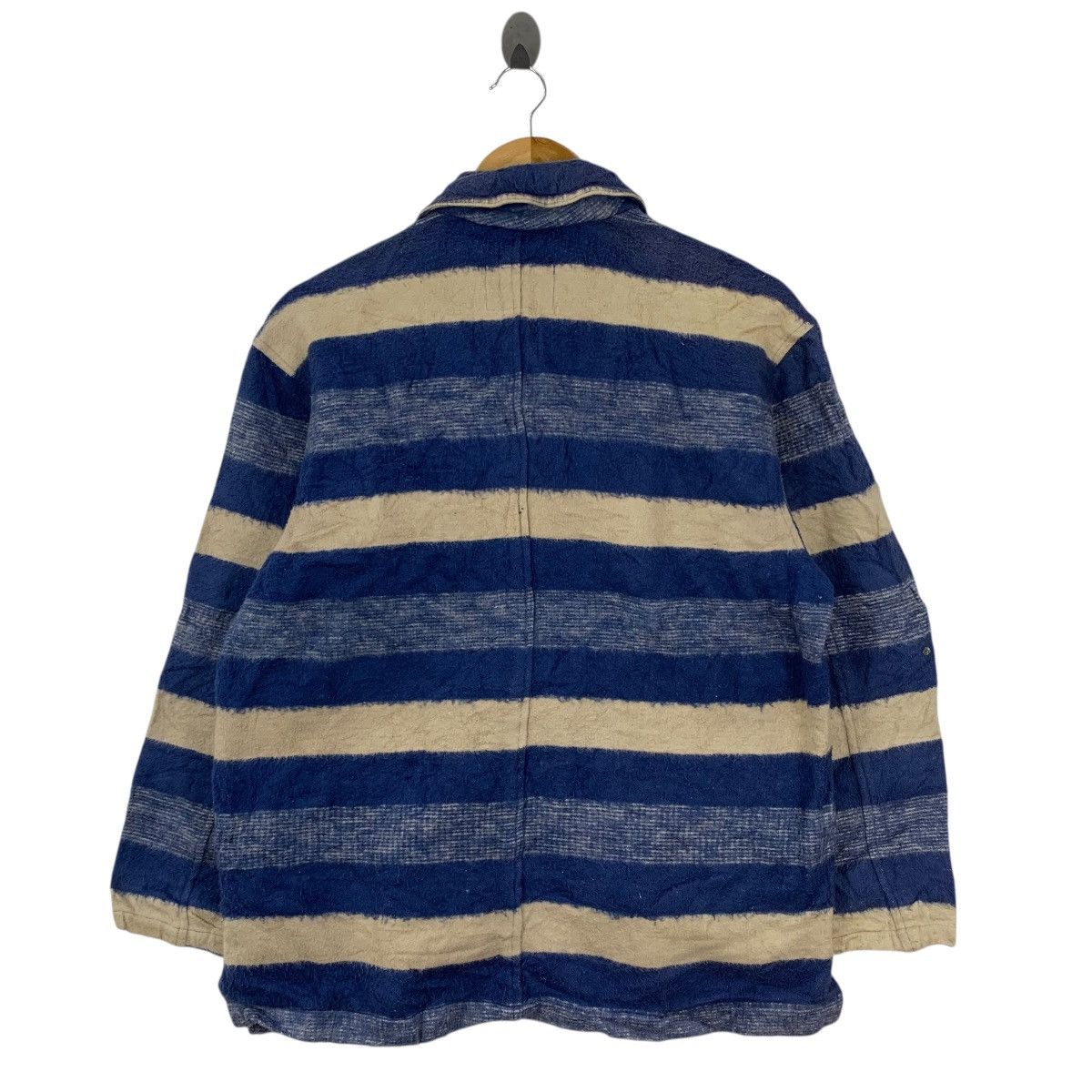 Japanese Brand ZAMPA COMPANY LIMITED JapaneseBrand Stripes Wool Coat Jacket Size US M / EU 48-50 / 2 - 3 Thumbnail
