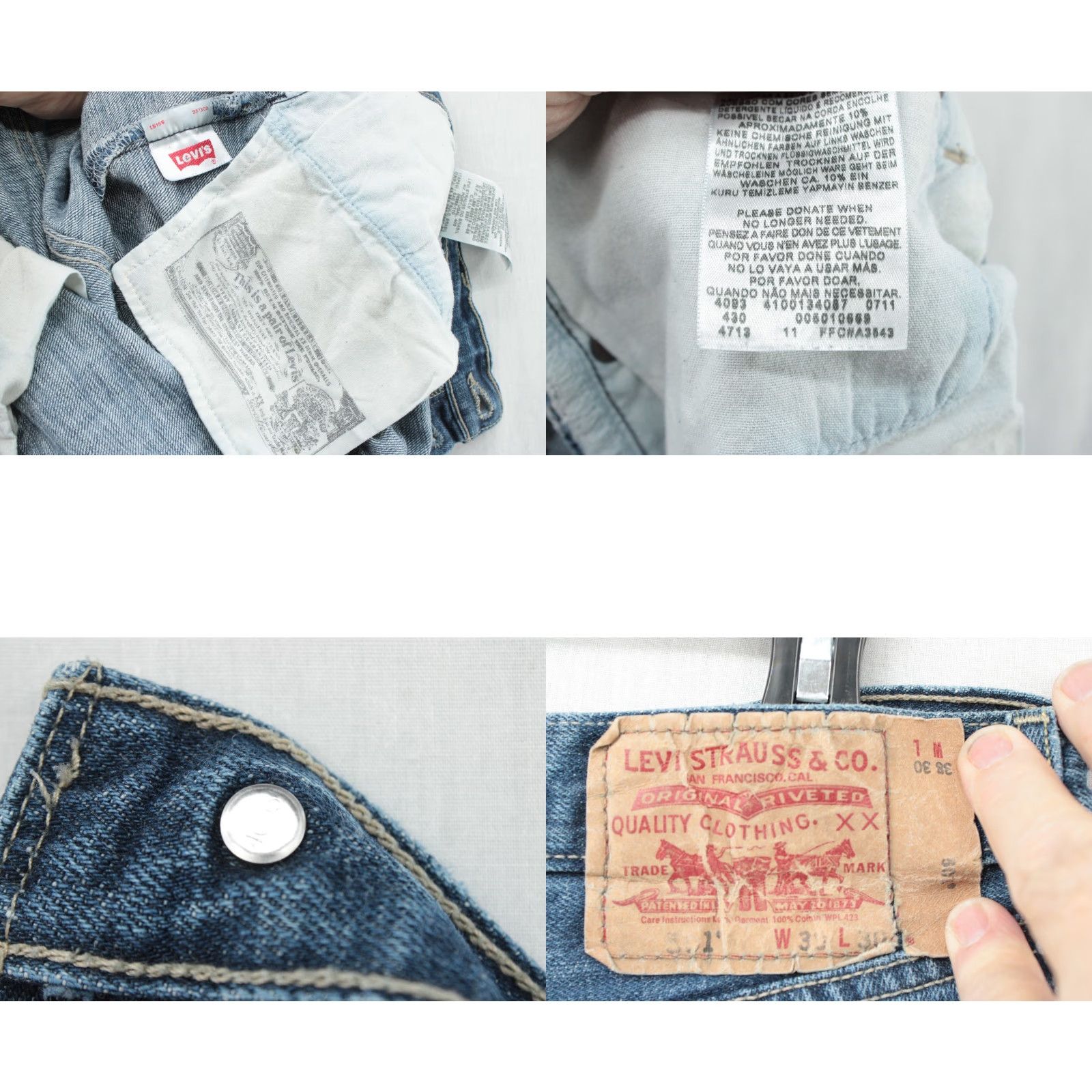 Levi's VINTAGE Levi's 501 Jeans Men 36x28 Blue Denim Straight Button Fly Cowboy 2011 Size US 36 / EU 52 - 8 Thumbnail