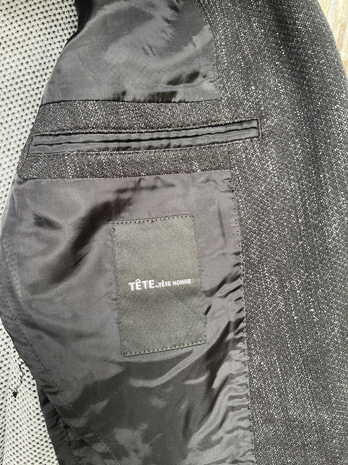 Designer Tête Homme Textured Black Blazer Jacket – Size L Size US M / EU 48-50 / 2 - 16 Thumbnail