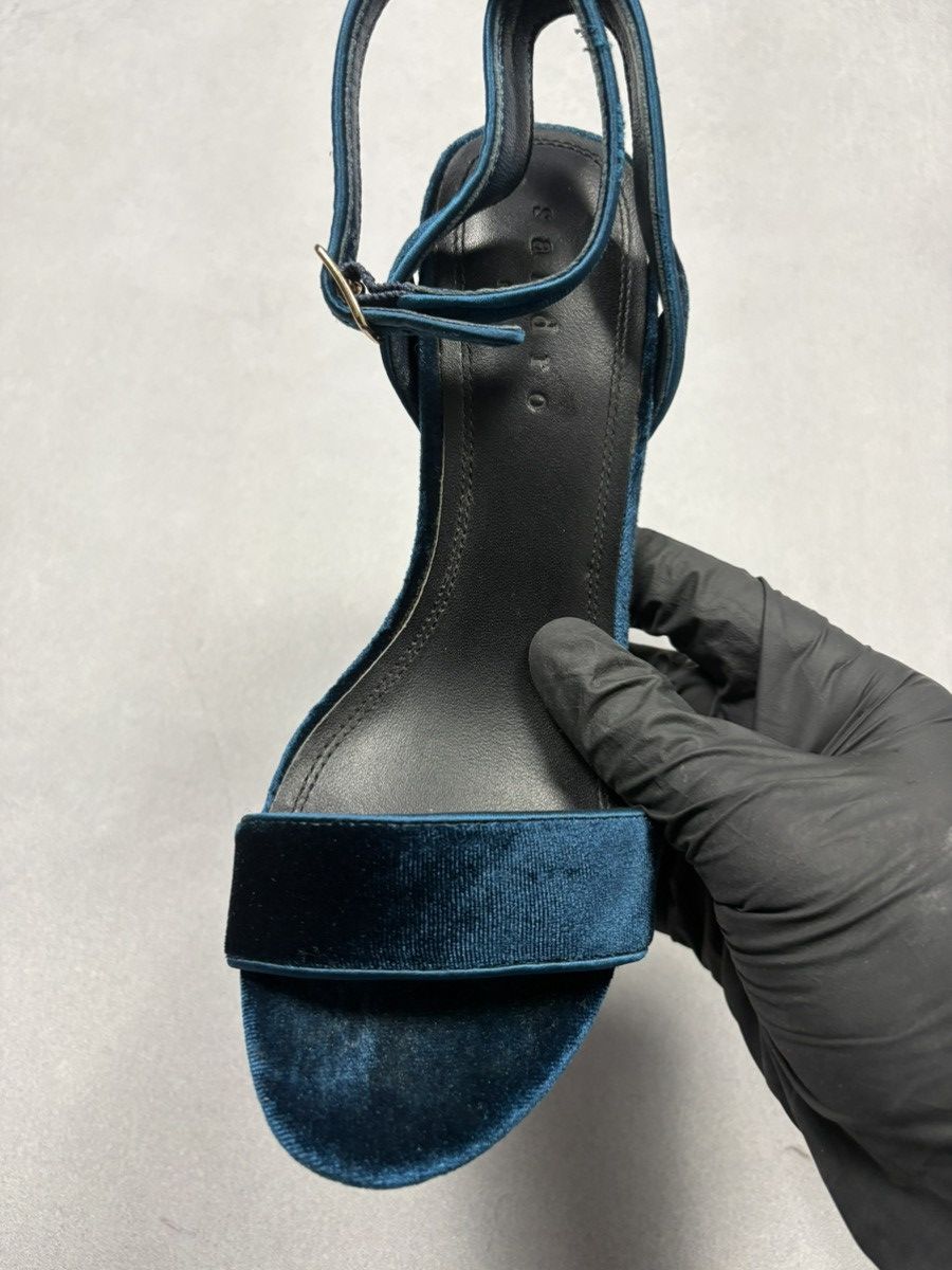 Sandro Sandro Velvet Block Heel Sandals Blue Ankle Strap EU36 Paris Size US 6 / IT 36 - 6 Thumbnail