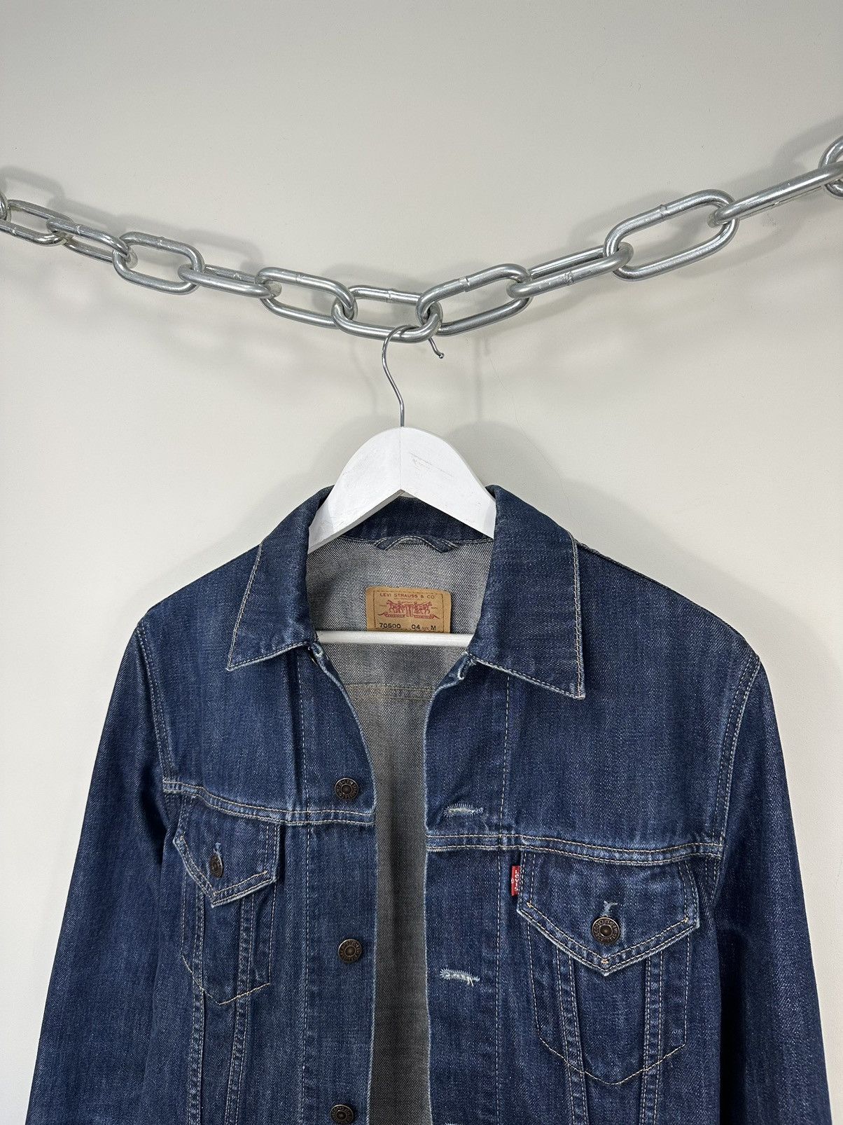 Levi's Vintage 90s Levi's Washed USA Denim Racing Bomber Jacket Size US S / EU 44-46 / 1 - 3 Thumbnail