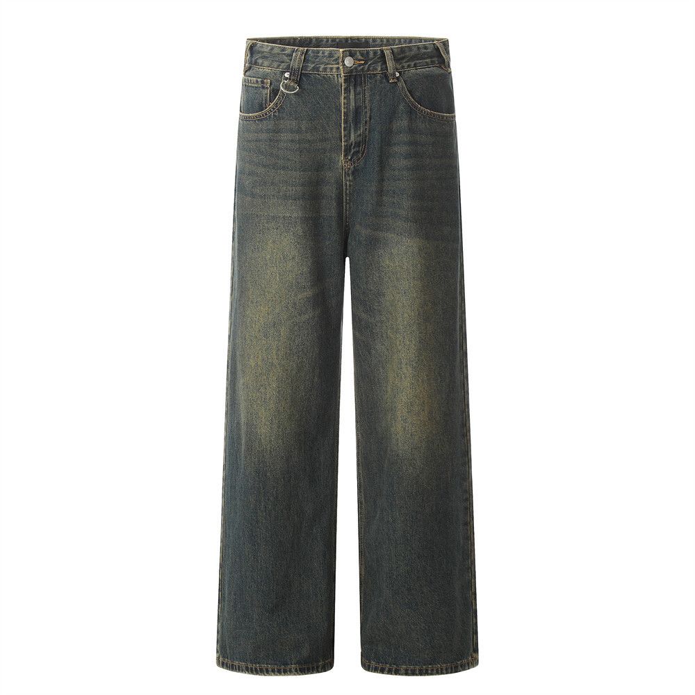 Japanese Brand × Jean Men's loose punk casual all-match distressed washed jeans Size US 32 / EU 48 - 1 Thumbnail