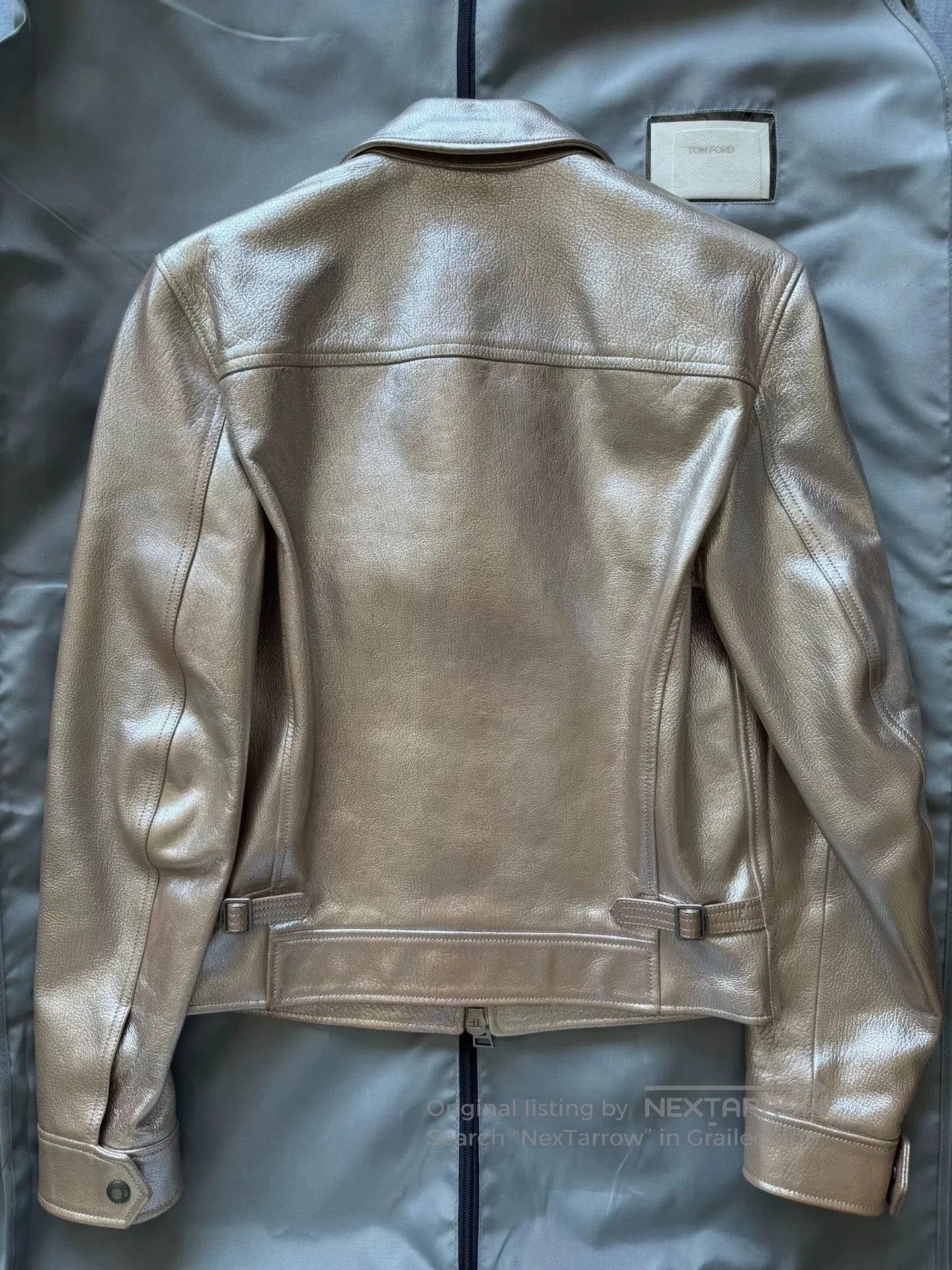 Tom Ford TOM FORD Metallic Leather Biker Jacket. Size US S / EU 44-46 / 1 - 5 Thumbnail
