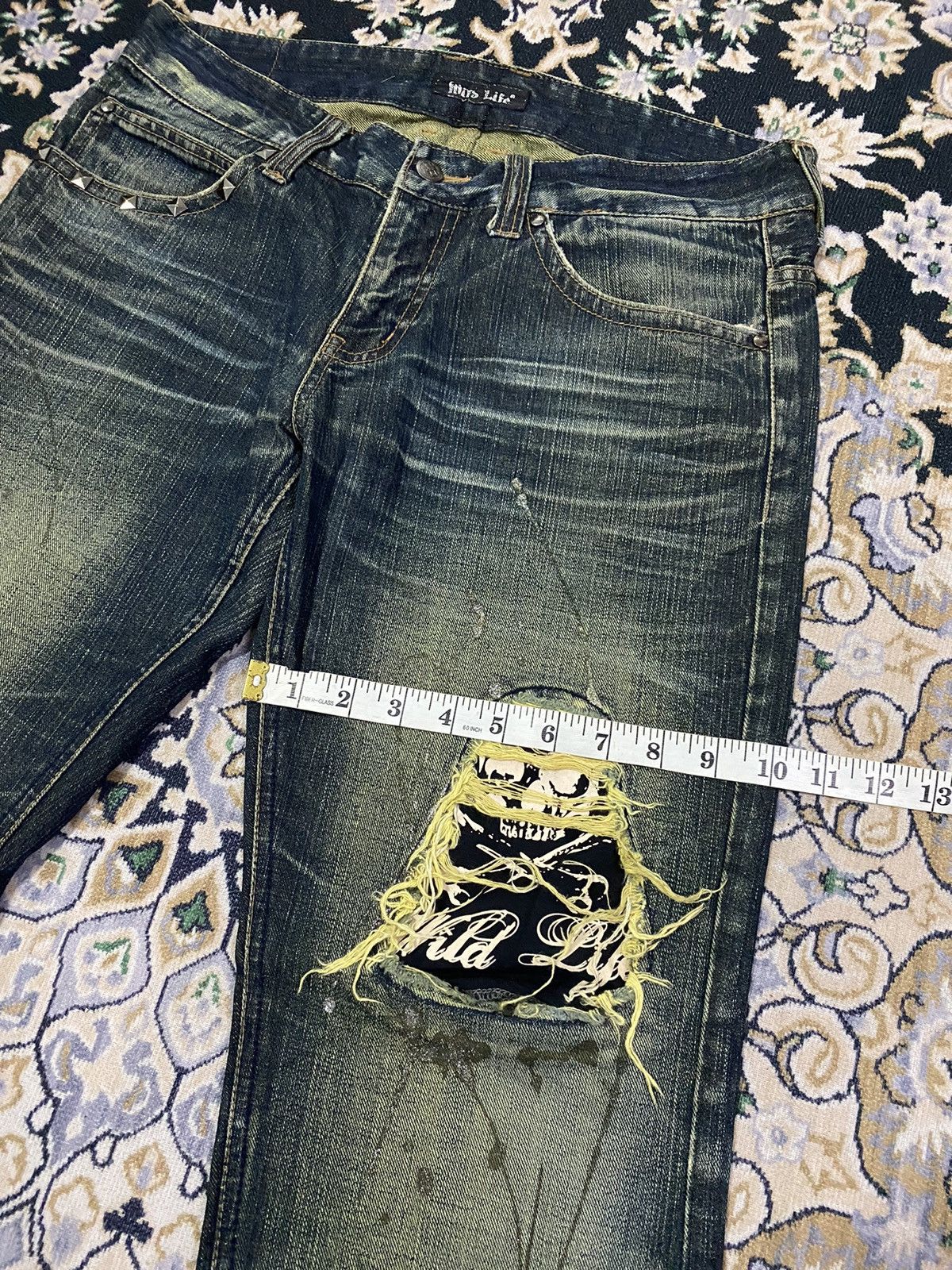 Japanese Brand Vintage Wild Life Skull splatered paint pants Size US 32 / EU 48 - 7 Thumbnail