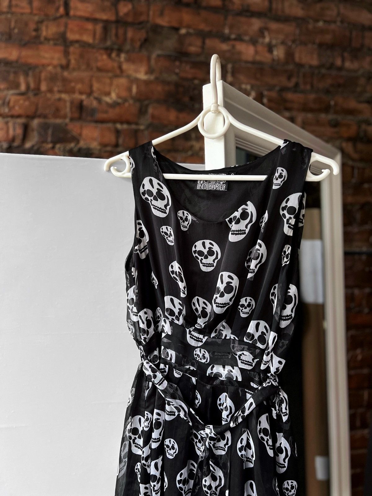 Vintage Poizen Industries Vintage Black/White Skull Gothic Dress Size S / US 4 / IT 40 - 2 Thumbnail