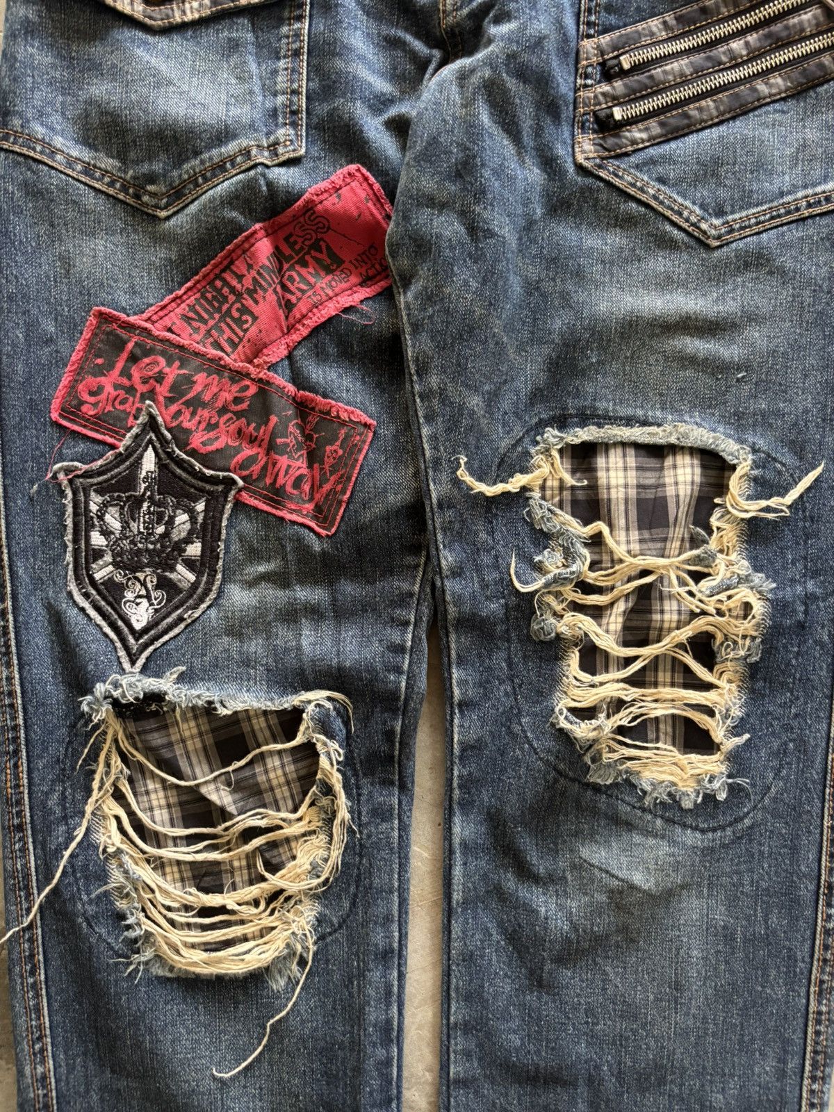 Hysteric Glamour ALGONQUINS japanese punk distressed patchwork ripped Size US 30 / EU 46 - 14 Thumbnail