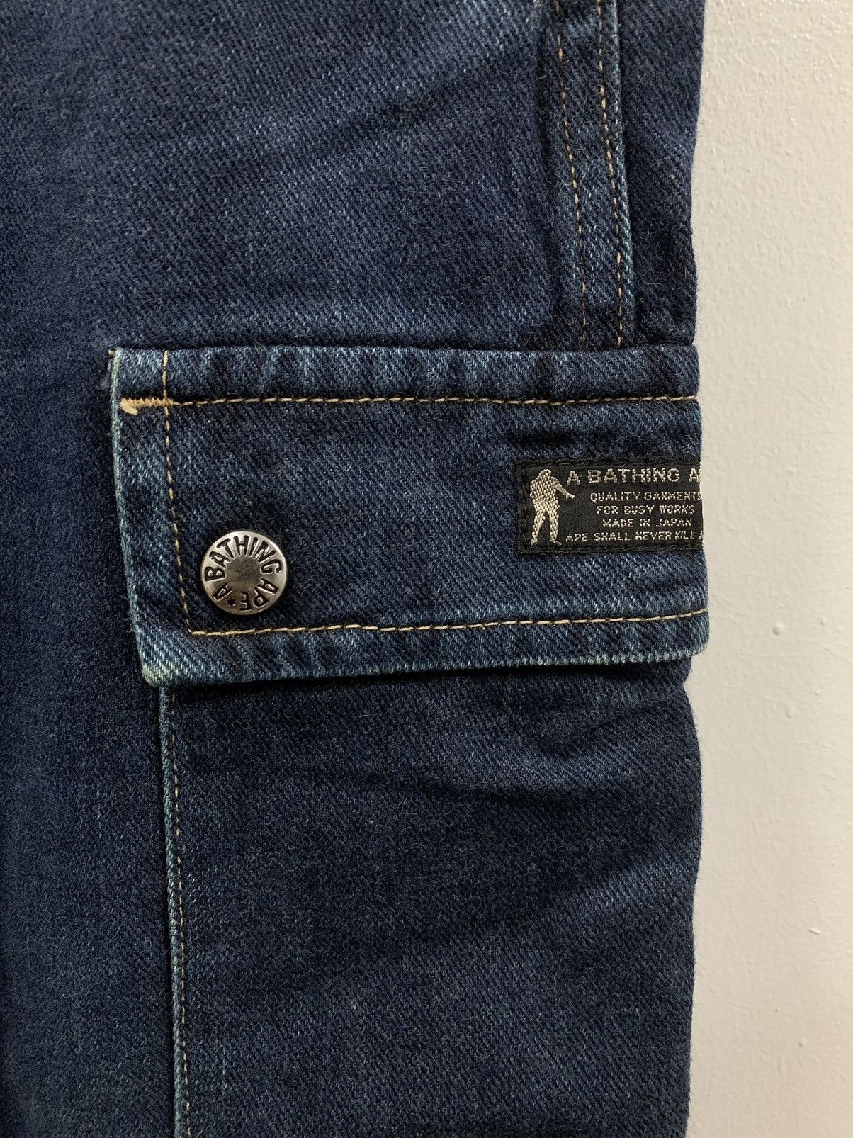 Bape OG BAPE DENIM CARGO PANTS Size US 32 / EU 48 - 8 Thumbnail