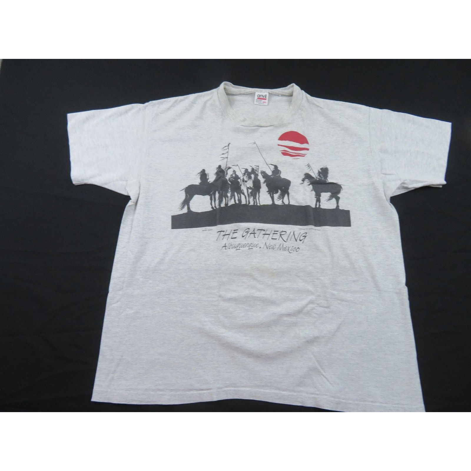 Anvil The Gathering Native Americans On Horses T-shirt 2XL 1990s Size US XXL / EU 58 / 5 - 1 Thumbnail