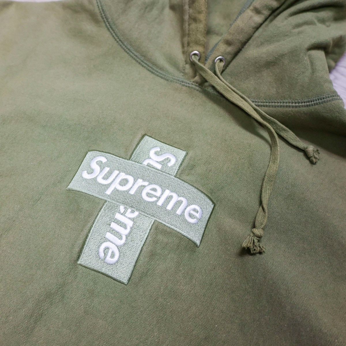 Supreme Supreme Cross Box Logo Hoodie FW20 Light Olive | Grailed
