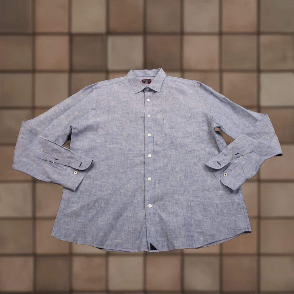 UNTUCKit UNTUCKit Shirt Mens XL Blue Linen Slim Fit Business Dress Casual Breathable Size US XL / EU 56 / 4 - 1 Thumbnail