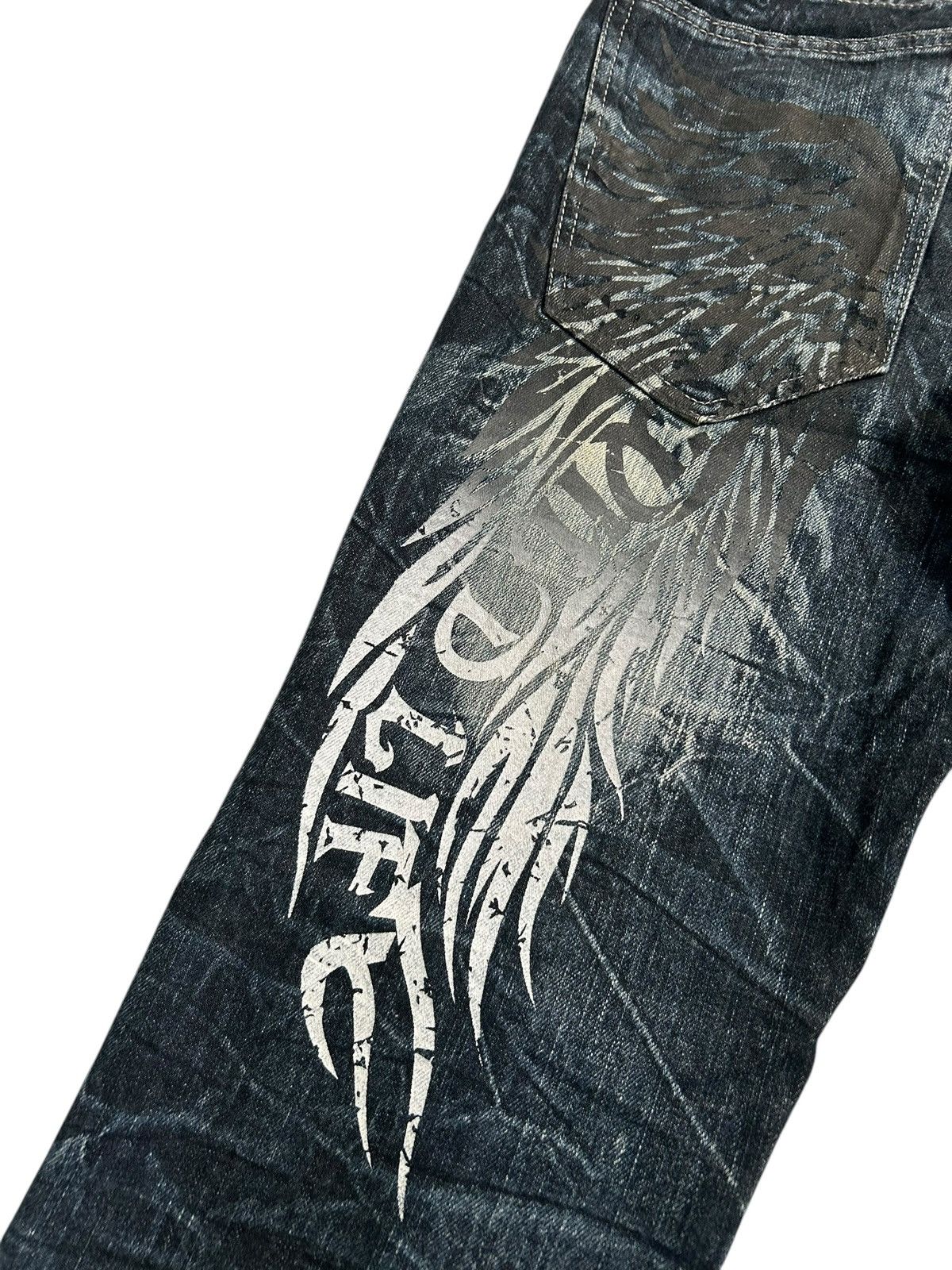 Japanese Brand × Kapital × Vintage Skull Bones wild Life Japanese Punk Denim Jeans Size US 31 - 11 Thumbnail